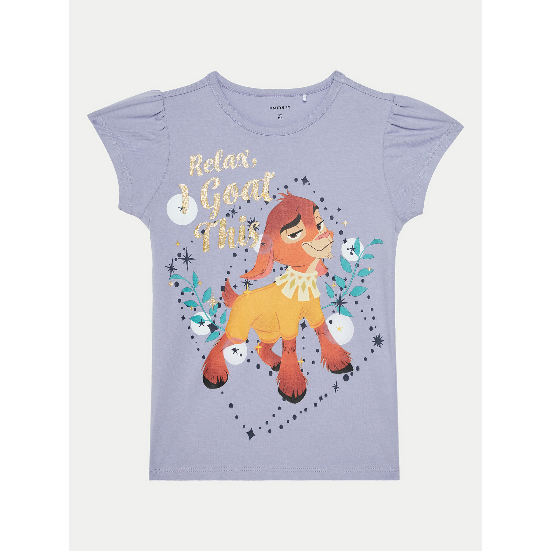 NAME IT T-Shirt 13239531 Fioletowy Regular Fit