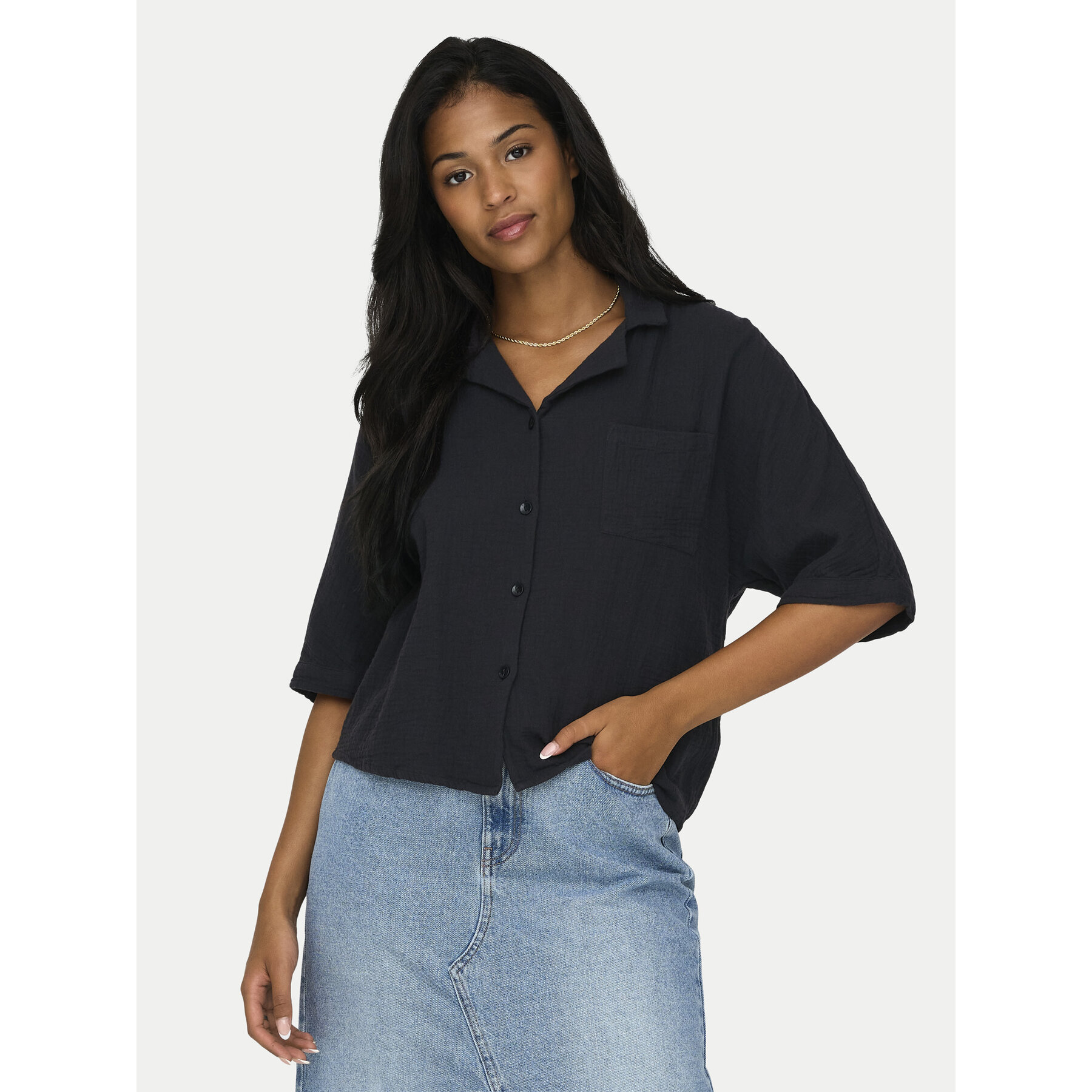 ONLY Koszula Thyra 15267839 Czarny Regular Fit