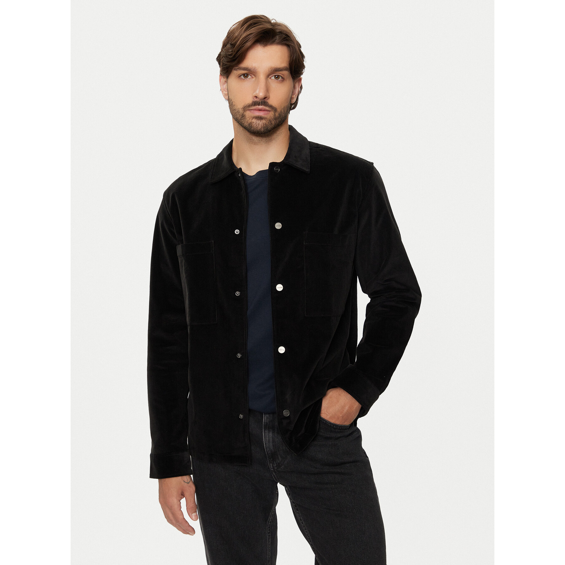 Calvin Klein Koszula K10K113619 Czarny Overshirt Fit