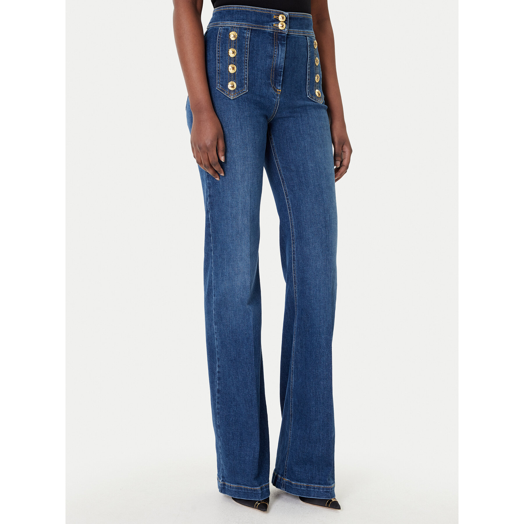 Elisabetta Franchi Jeansy PJ-19D-61E2 Niebieski Regular Fit