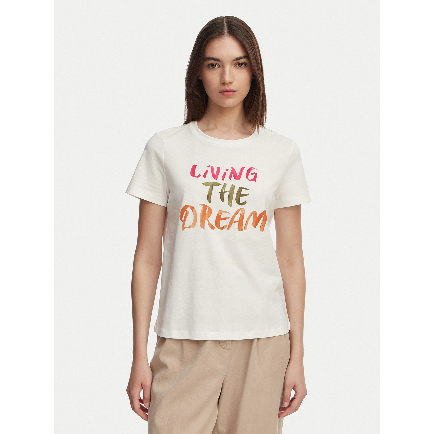 Vero Moda T-Shirt Jida 10340948 Biały Regular Fit