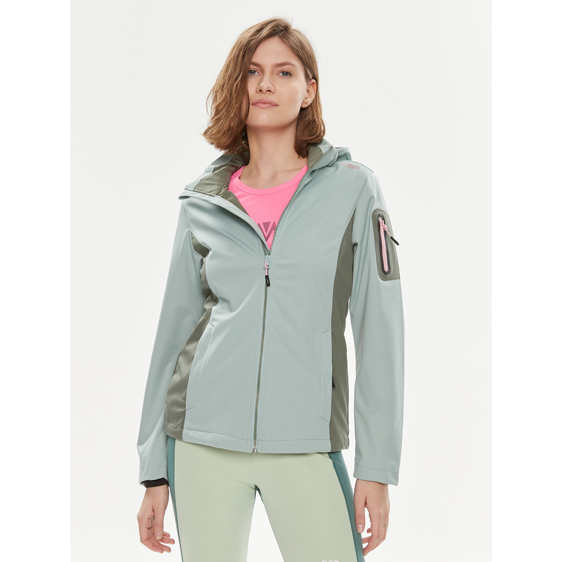 CMP Kurtka przeciwdeszczowa 39A5016 Zielony Regular Fit