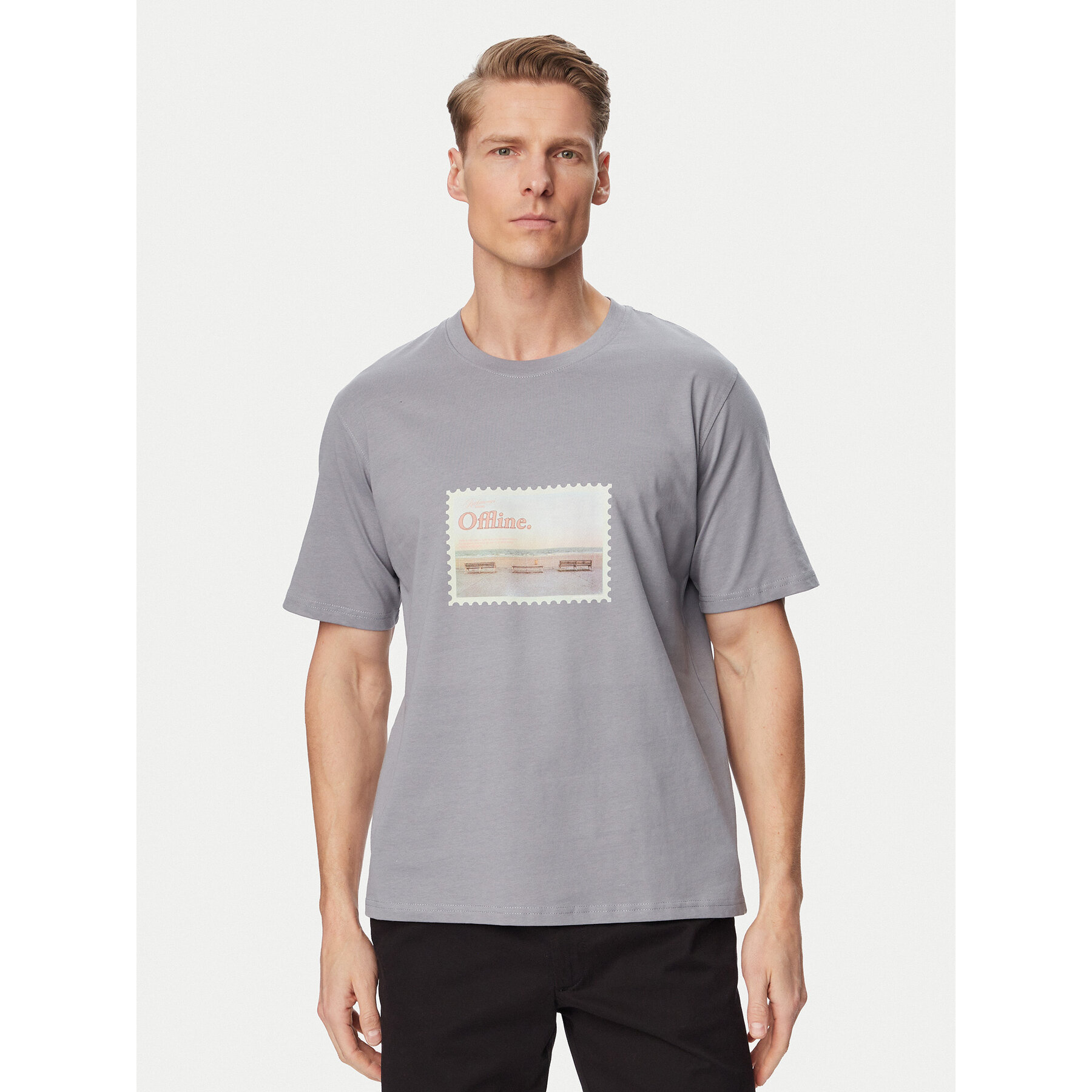 Jack & Jones T-Shirt Montauk Photo 12290890 Niebieski Regular Fit