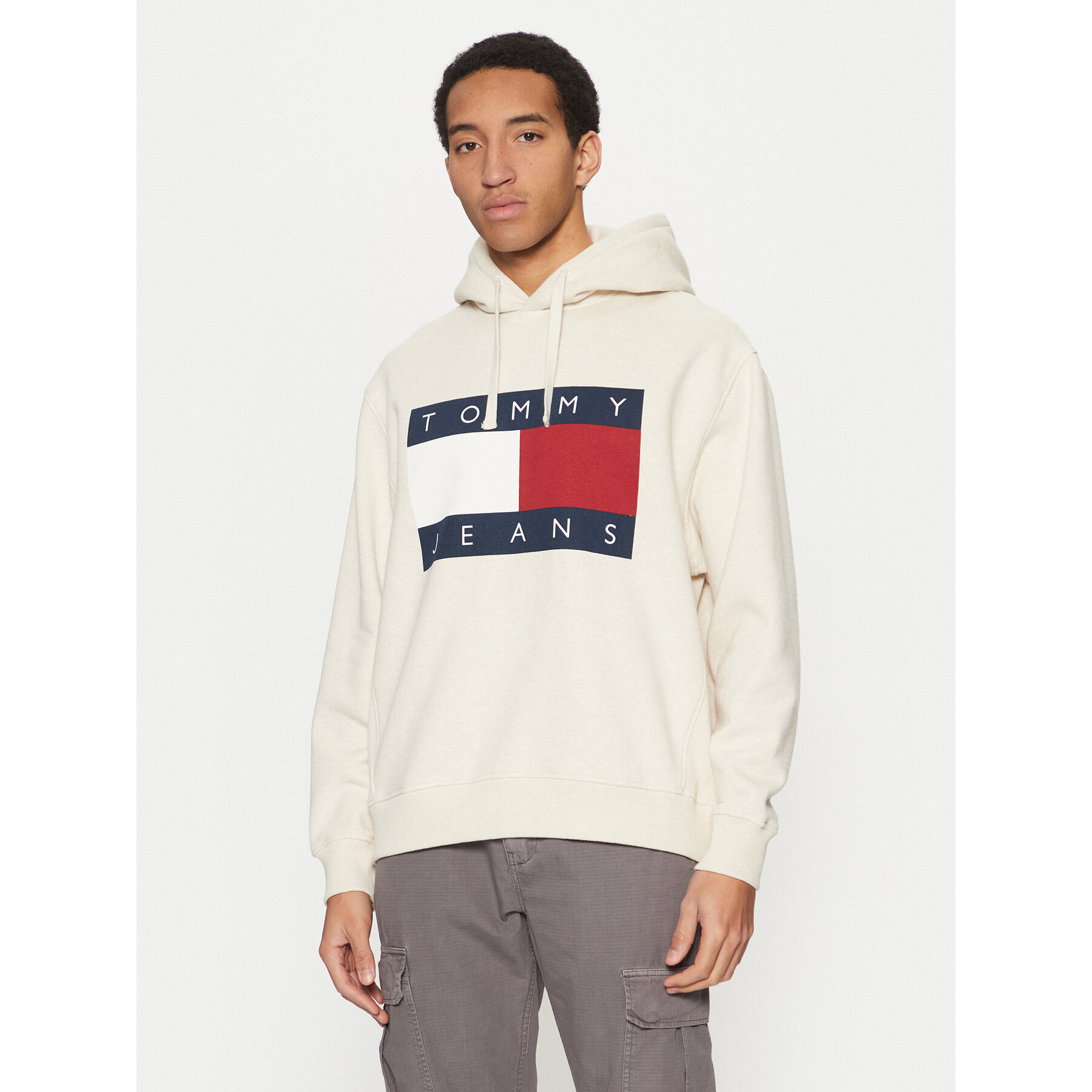 Tommy Jeans Bluza Flag DM0DM21174 Beżowy Regular Fit