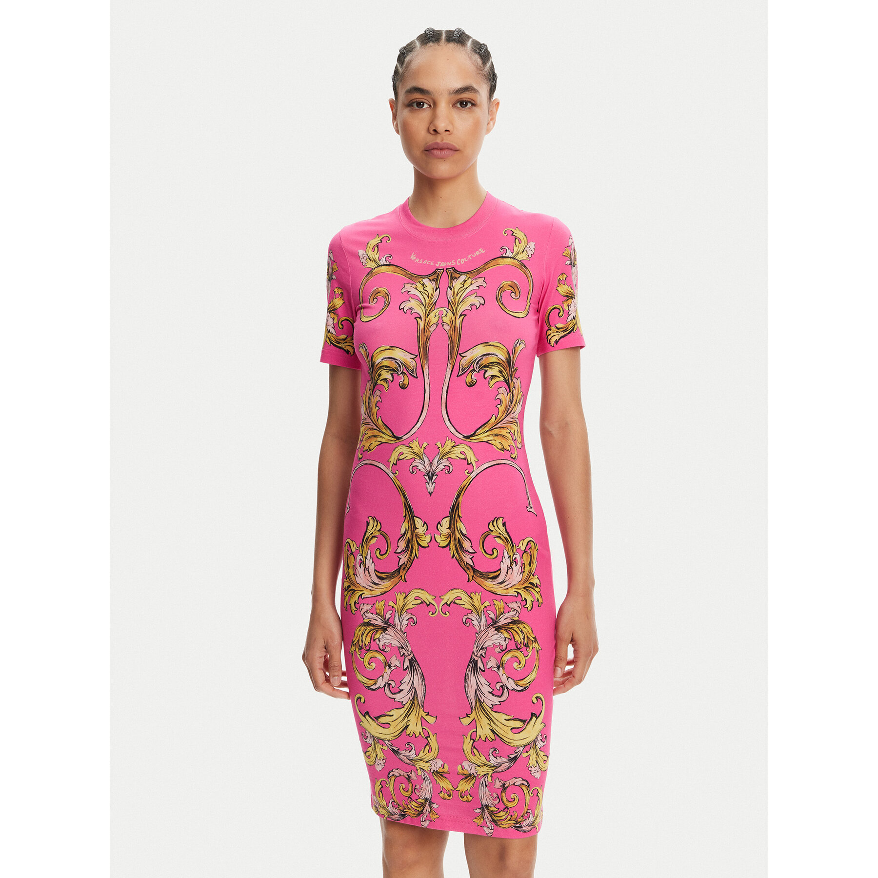 Versace Jeans Couture Sukienka codzienna 78HAO9P9 Różowy Slim Fit