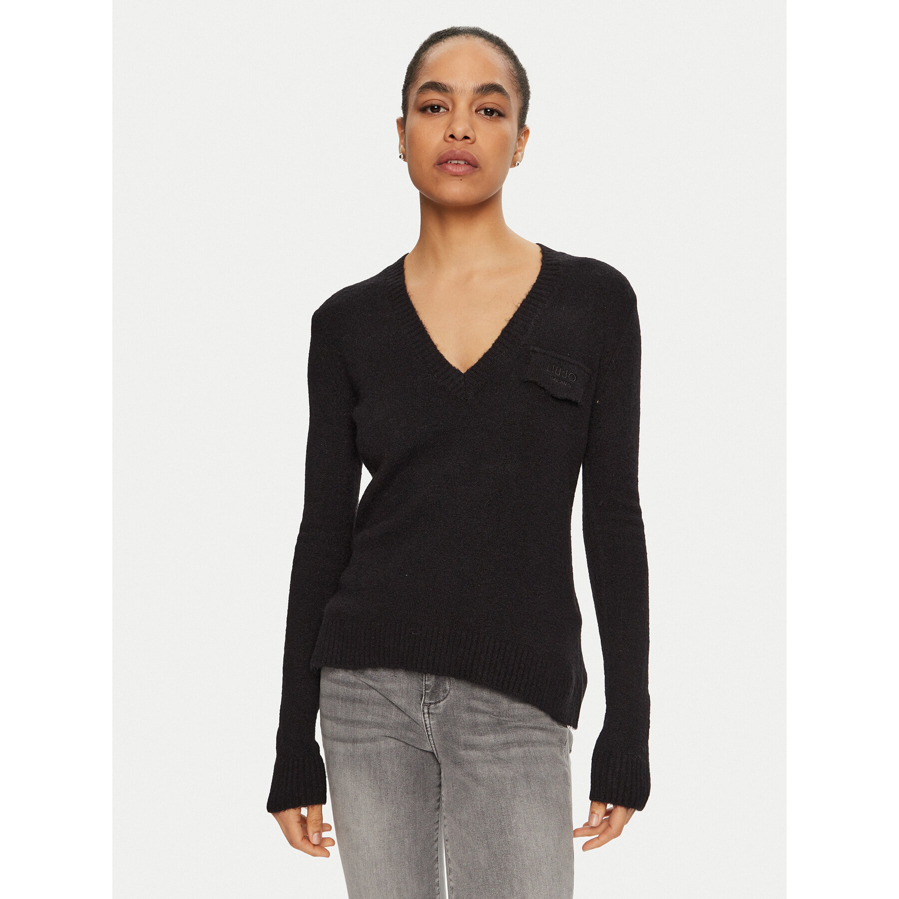 Liu Jo Sweter WF4431 MA49P Czarny Regular Fit