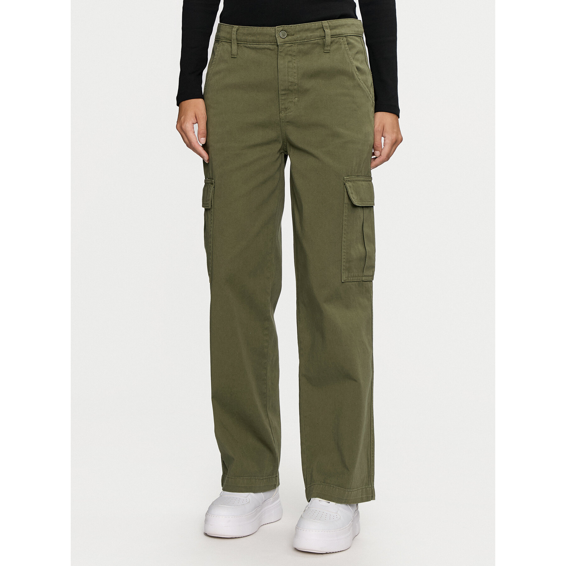 Guess Jeans Spodnie cargo W4YB61 WGCV1 Khaki Relaxed Fit