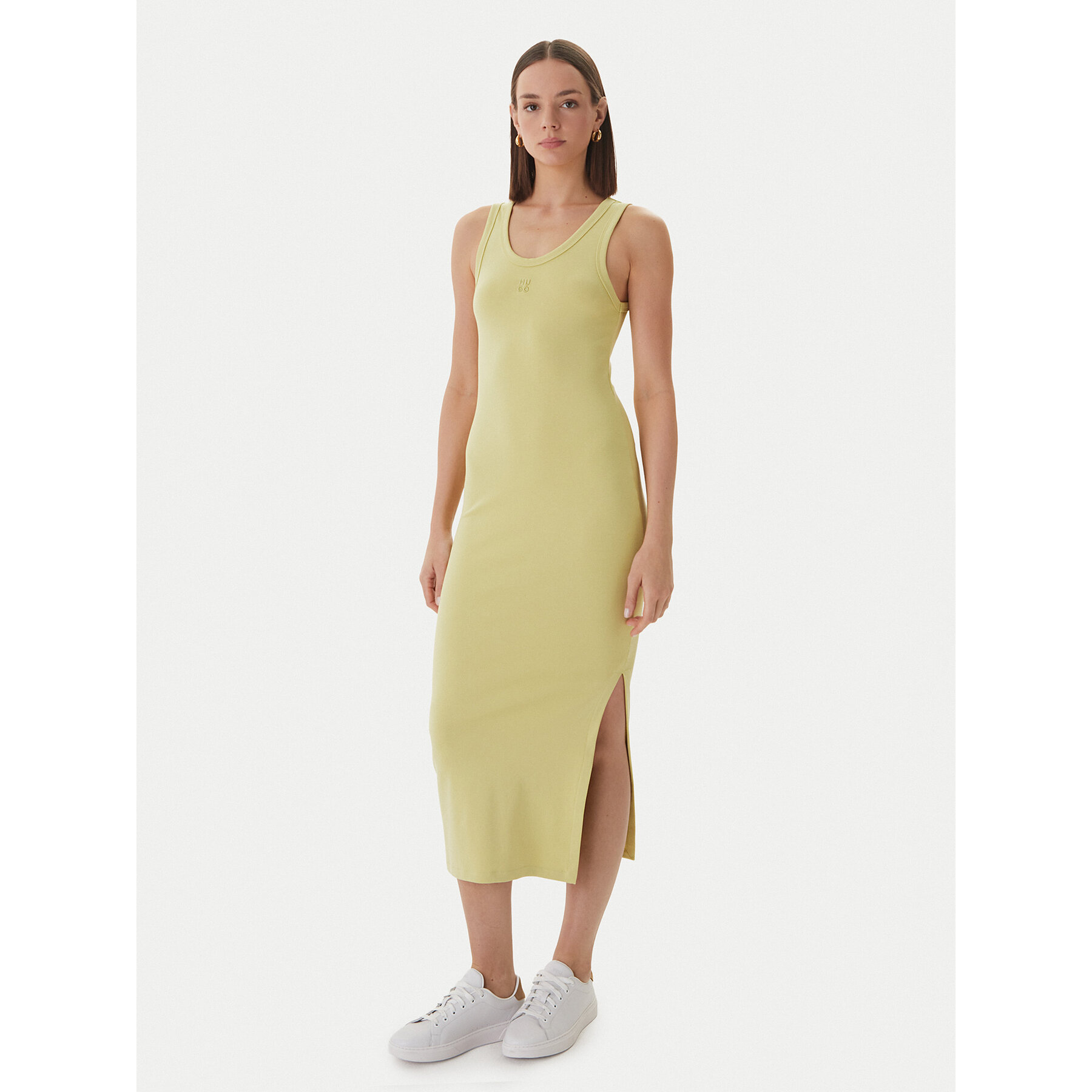 HUGO Sukienka codzienna Nalimera 50514521 Zielony jasny Slim Fit