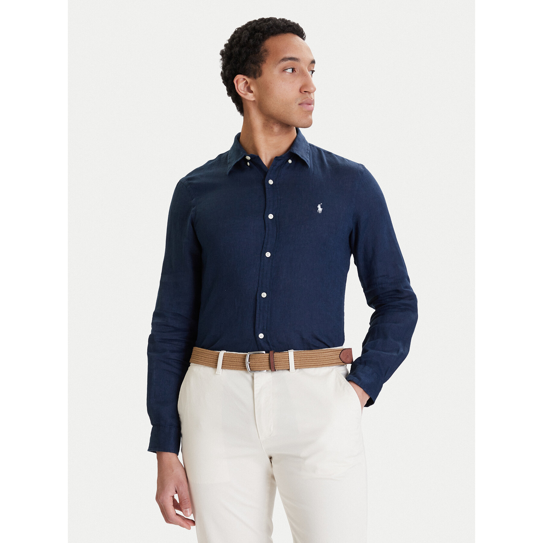 Polo Ralph Lauren Koszula 710968915506 Granatowy Slim Fit