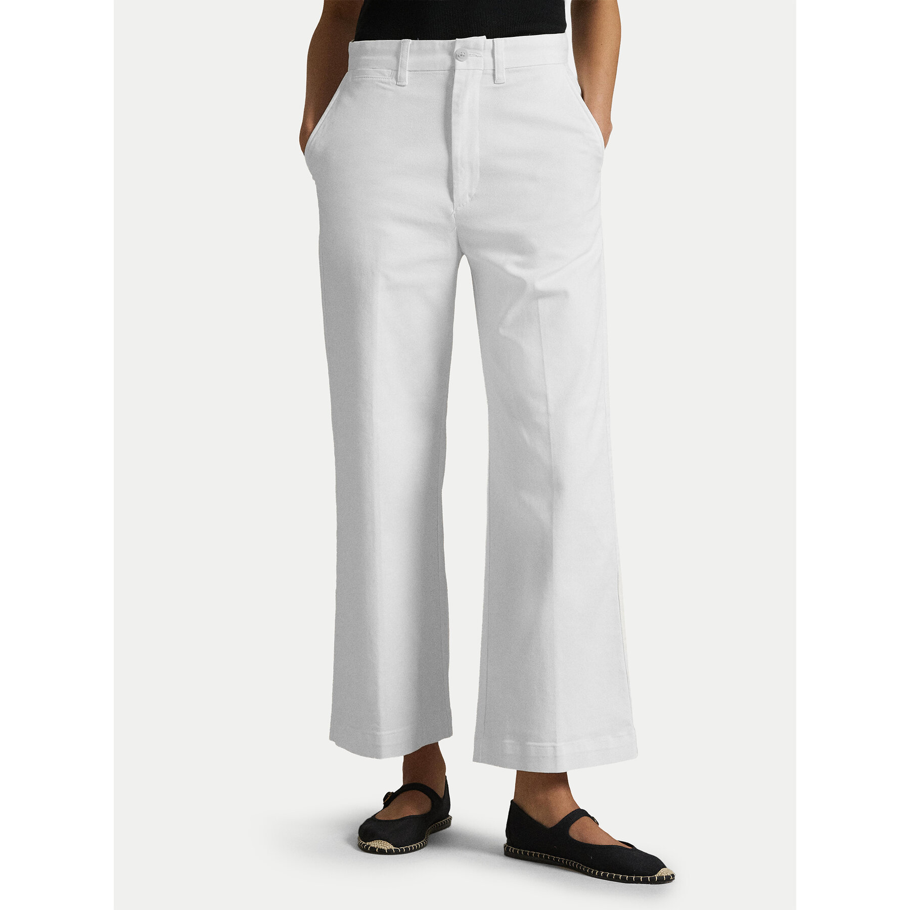 Polo Ralph Lauren Spodnie materiałowe 211873988002 Écru Wide Leg