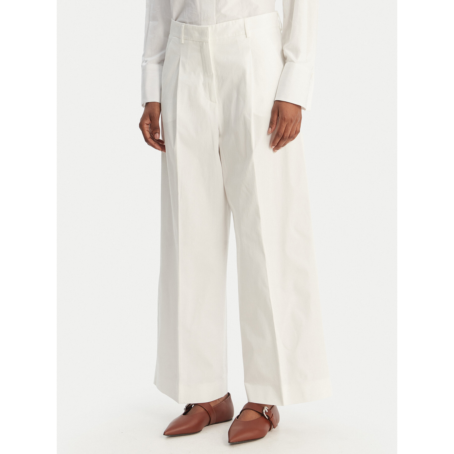 Weekend Max Mara Spodnie materiałowe Bellico 2615131072 Biały Regular Fit