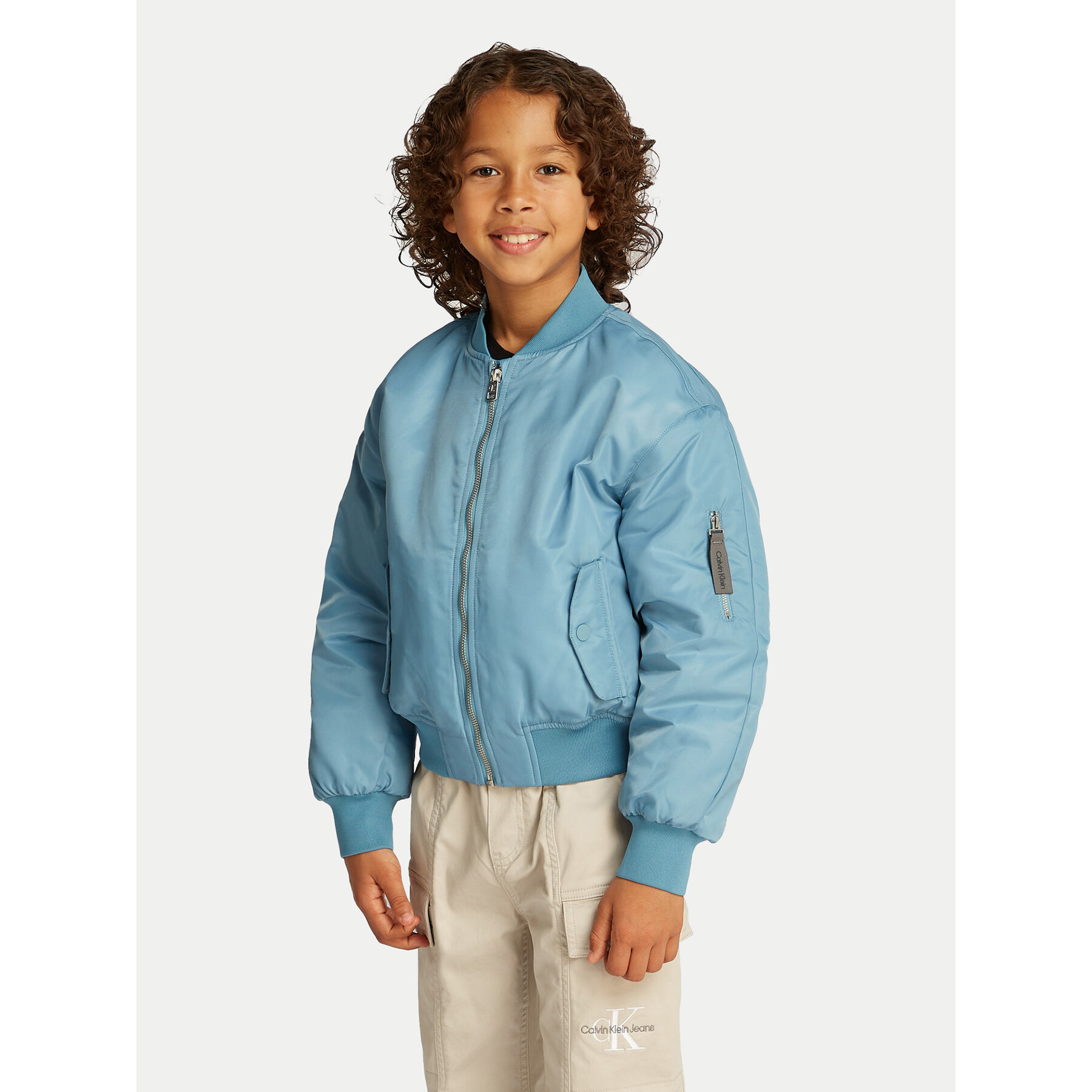 Calvin Klein Jeans Kurtka bomber IB0IB02254 Niebieski Regular Fit
