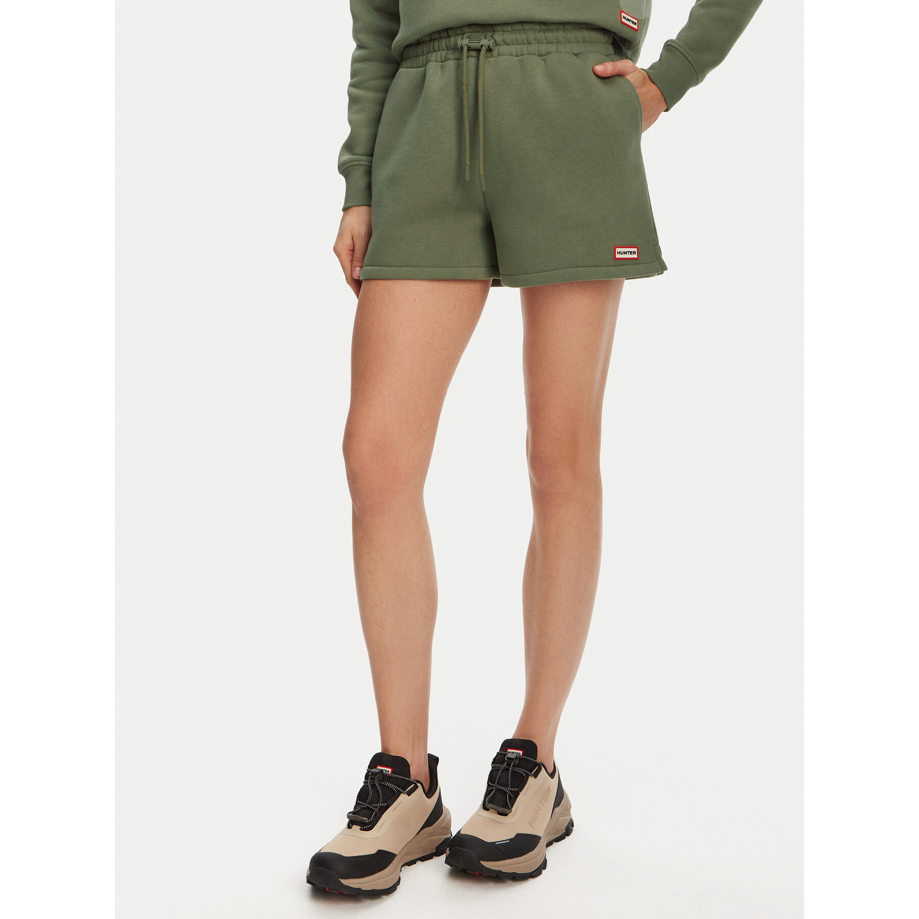 Hunter Szorty sportowe Lunan HARW0058251 Khaki Regular Fit