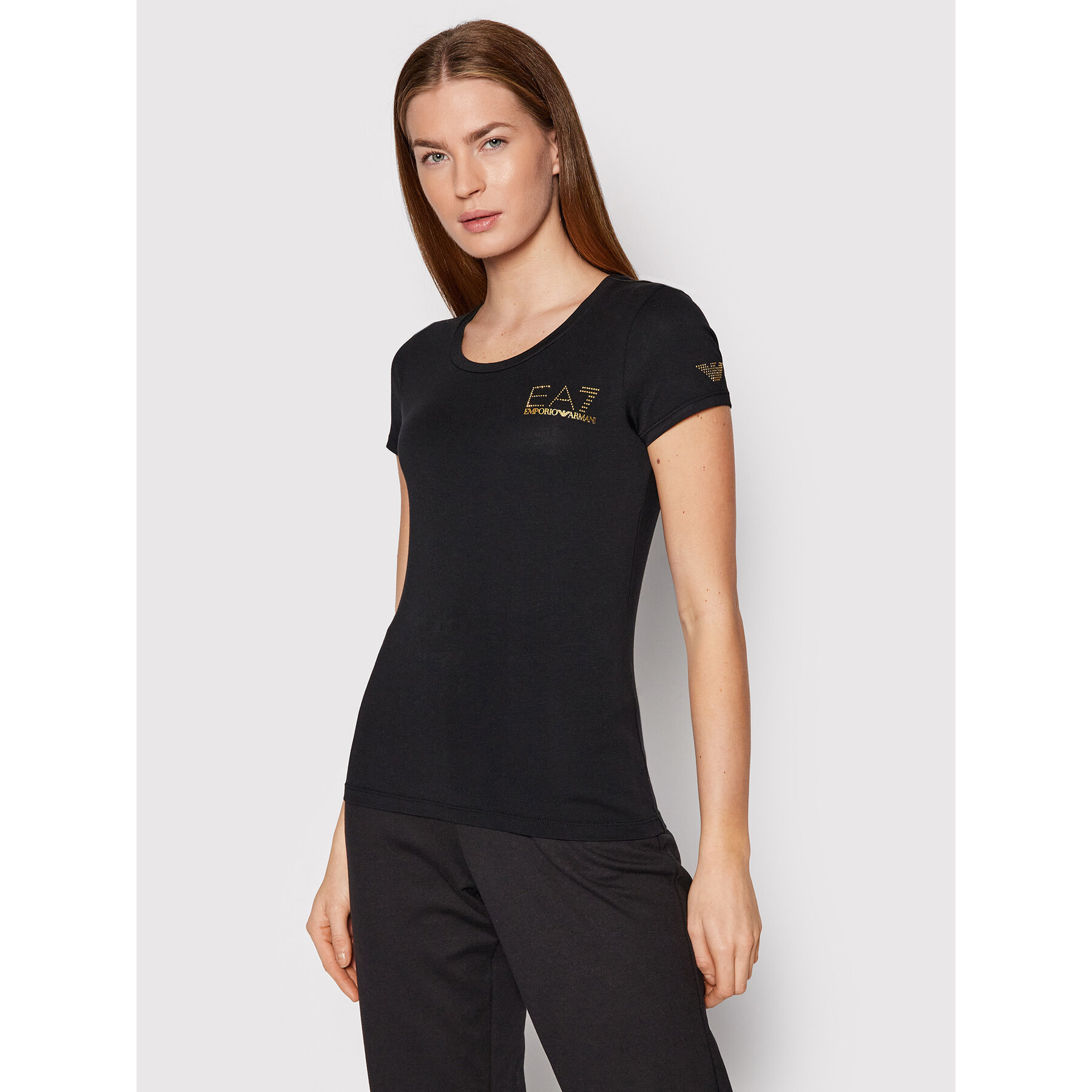 EA7 Emporio Armani T-Shirt 8NTT65 TJDQZ 1200 Czarny Slim Fit
