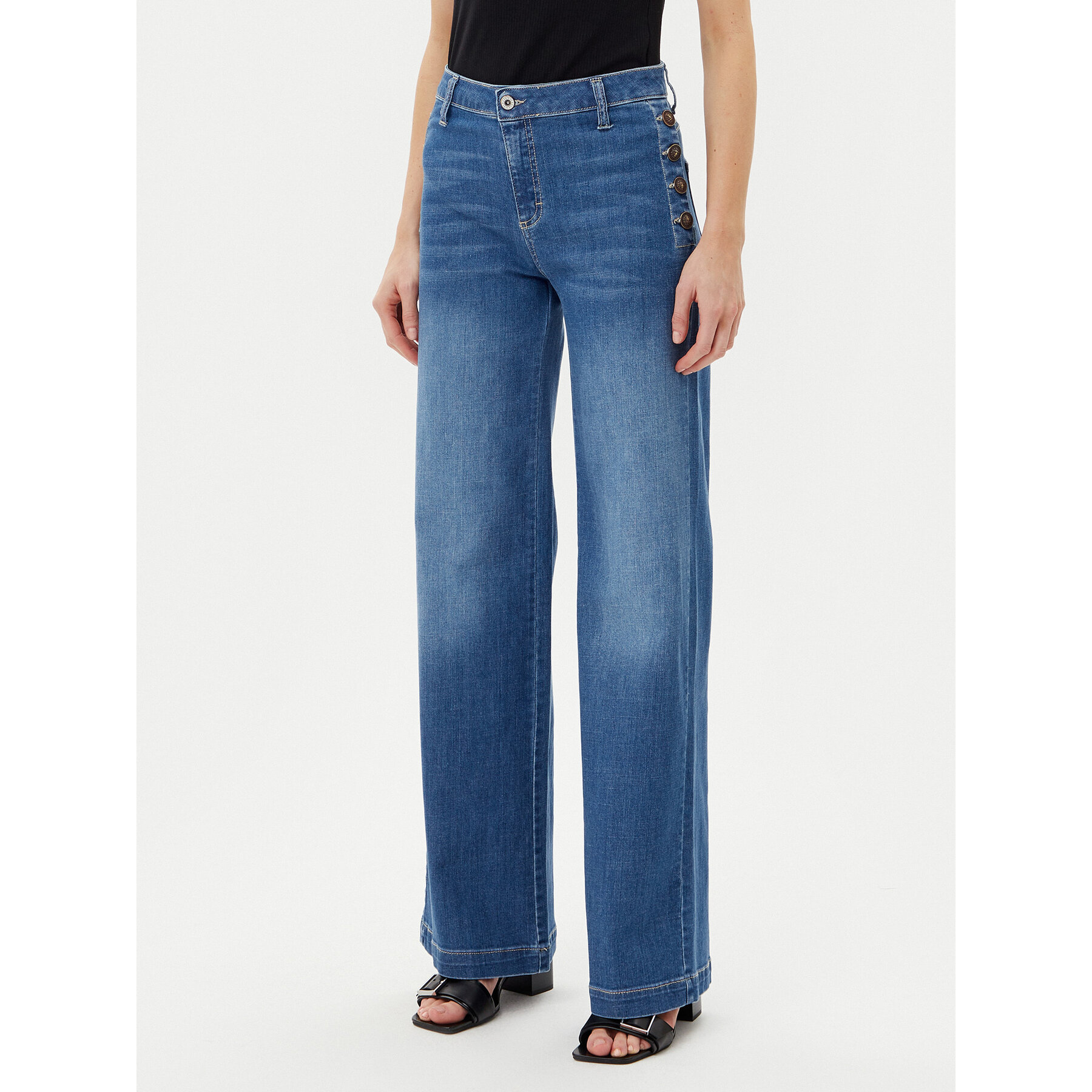 Please Jeansy P3FDBQ2NTZ Niebieski Wide Leg