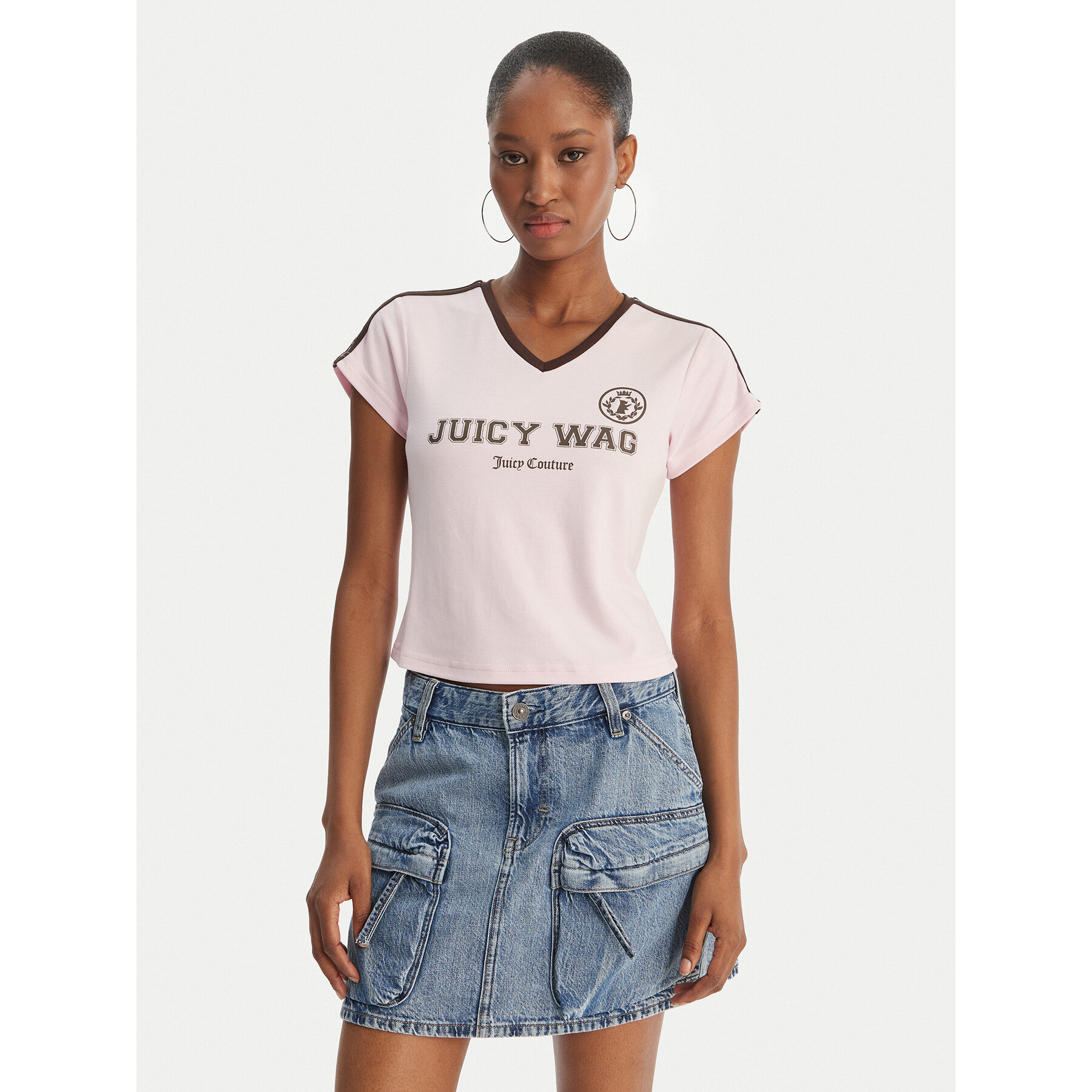 Juicy Couture T-Shirt Juicy Wag JCWCT126319 Różowy Slim Fit