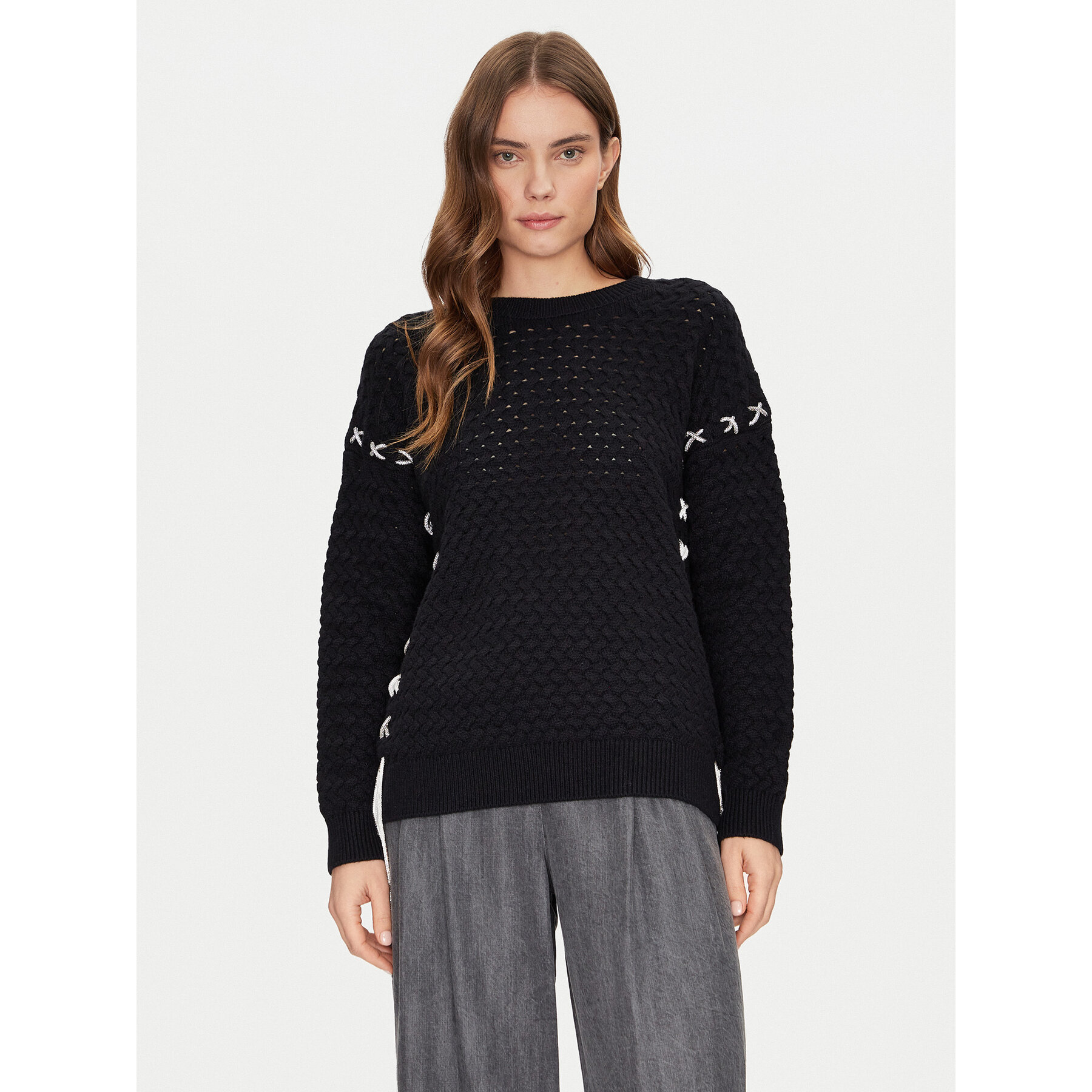 Guess Sweter W5RR13 Z3KY0 Czarny Regular Fit