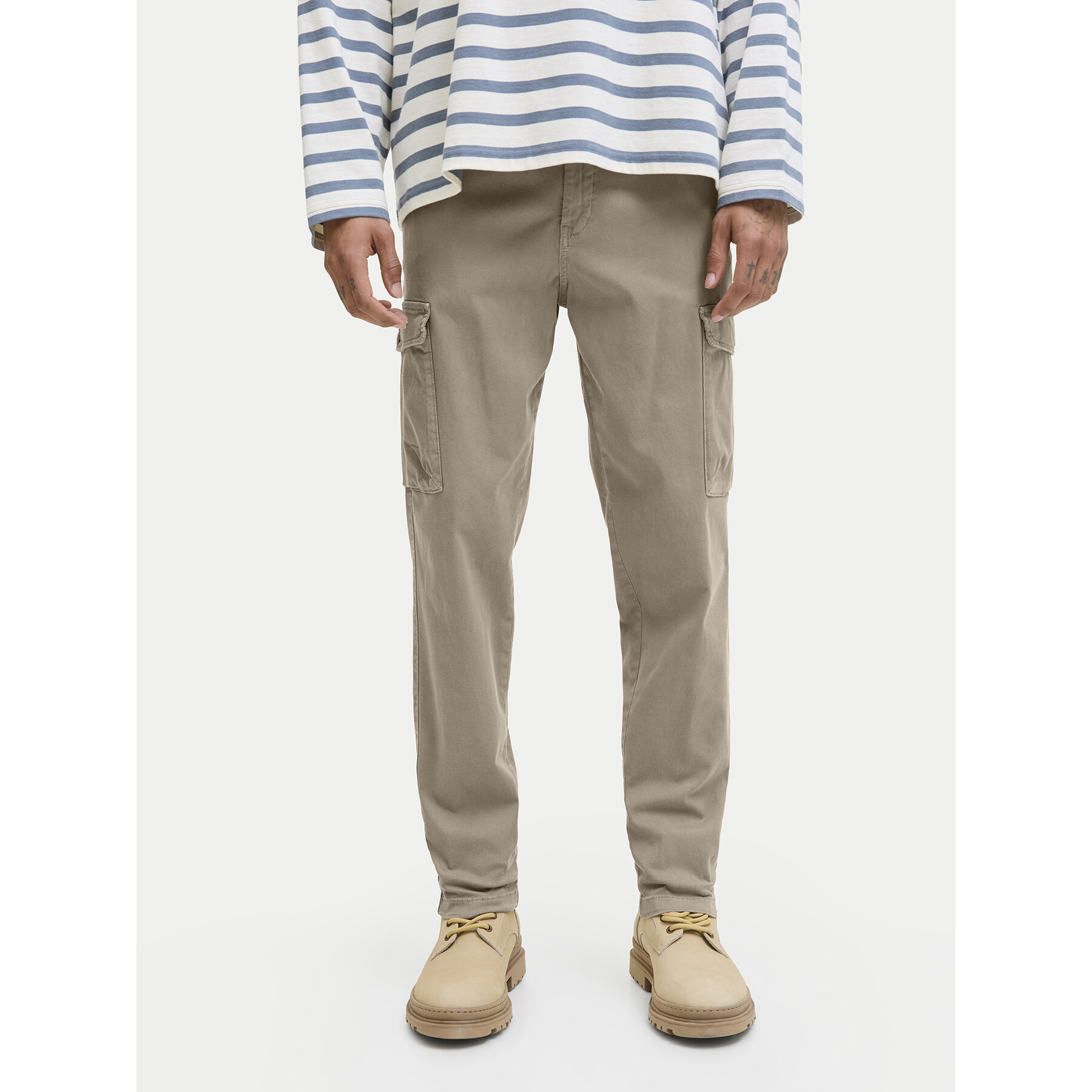 Jack & Jones Spodnie materiałowe Stace Arthur 12282388 Beżowy Regular Fit