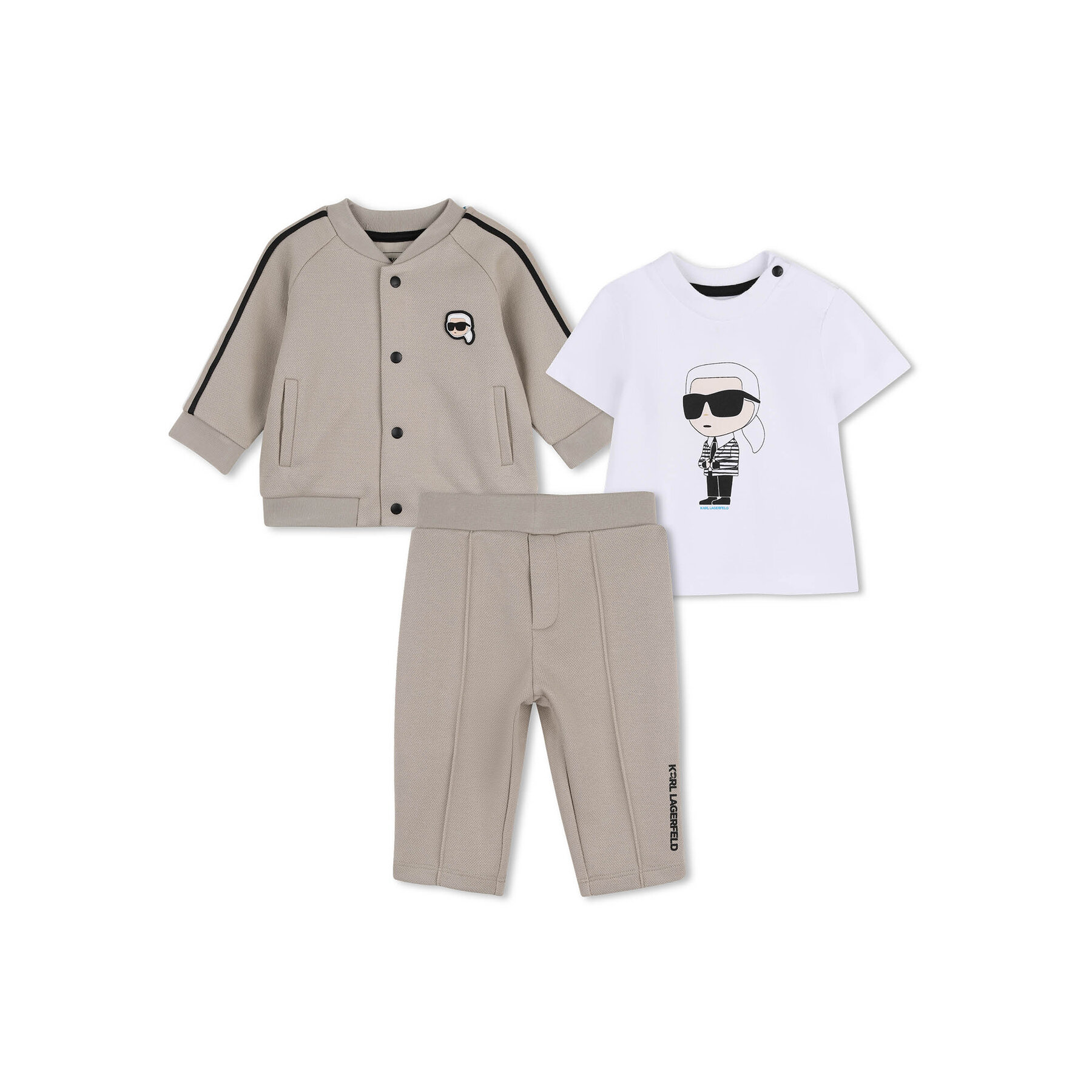 Karl Lagerfeld Kids Komplet dresowy Z31071 Beżowy Regular Fit