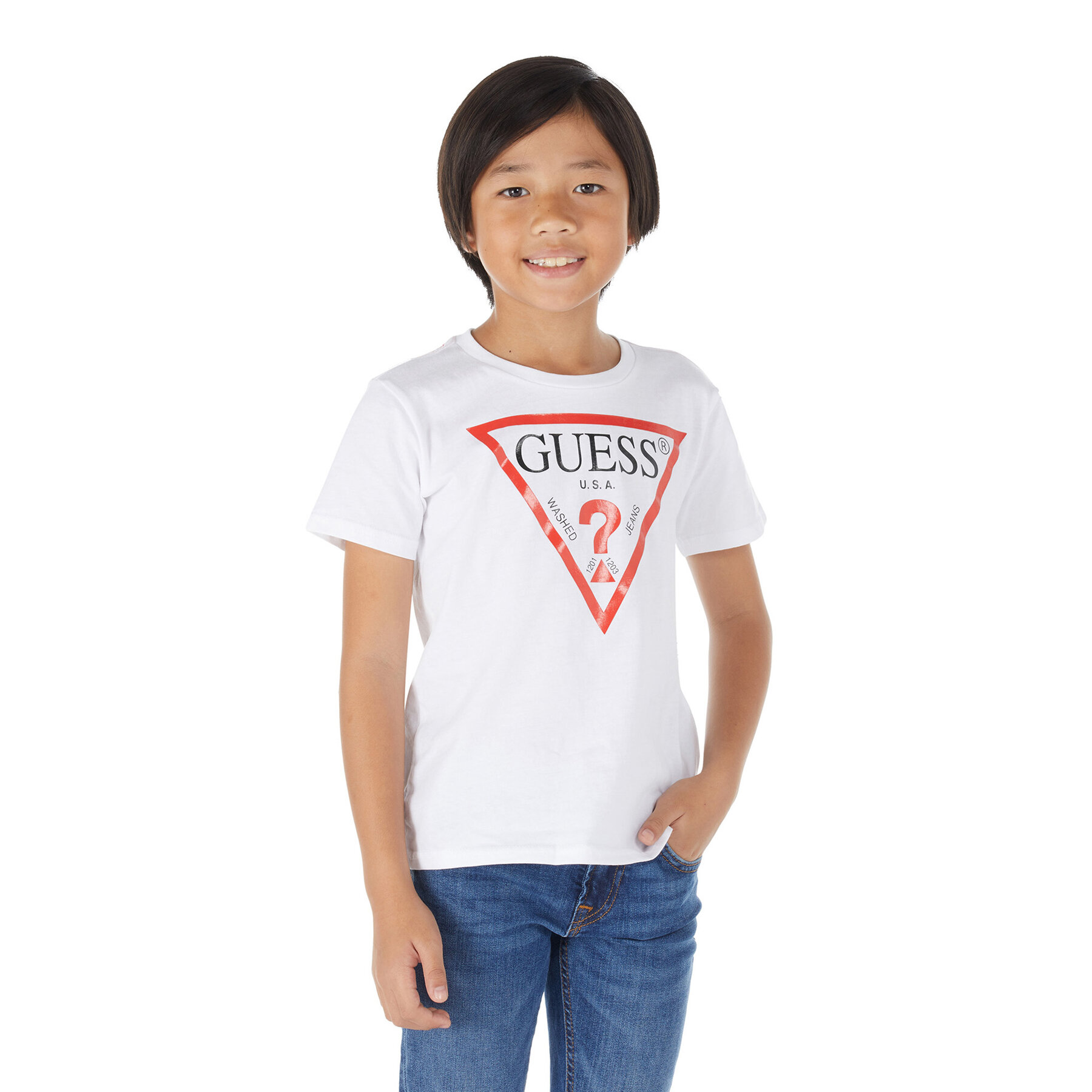 Guess T-Shirt L73I55 K8HM0 Biały Regular Fit