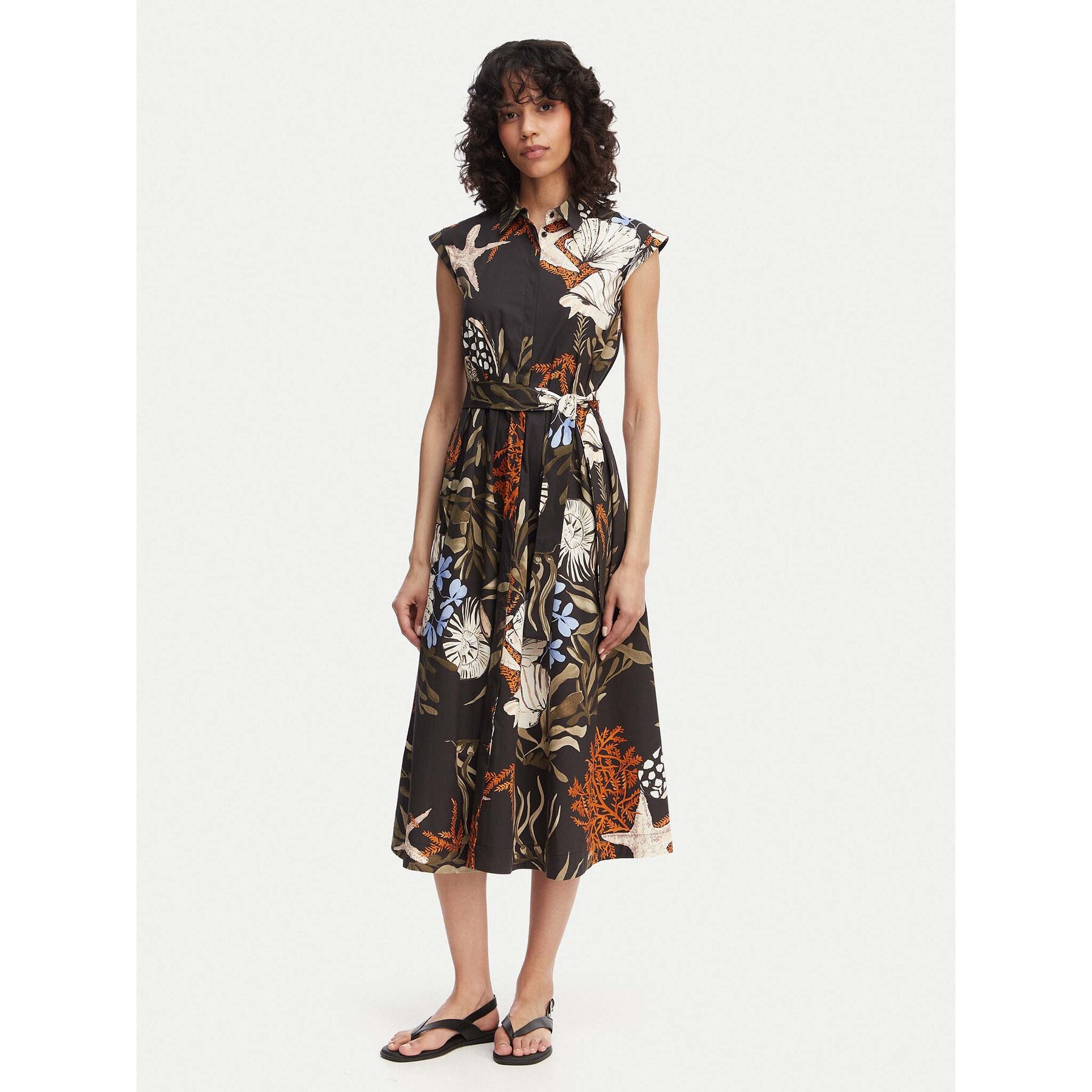 Marella Sukienka koszulowa Padana 2613221202 Czarny Regular Fit