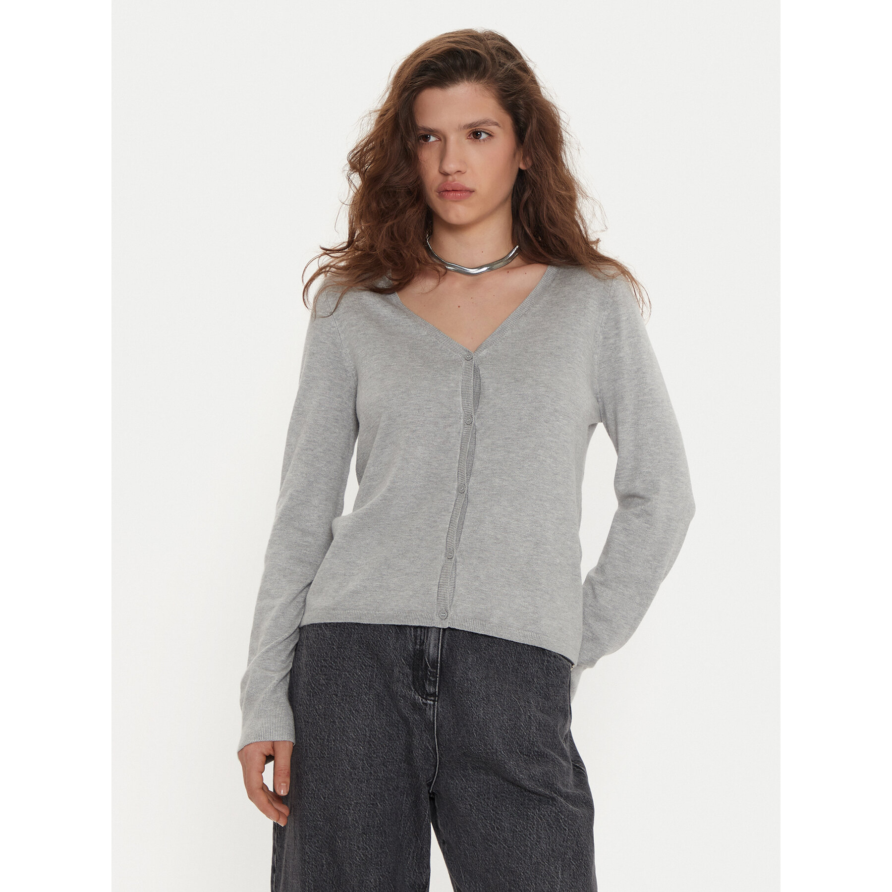 Vero Moda Kardigan Glory 10310527 Szary Regular Fit