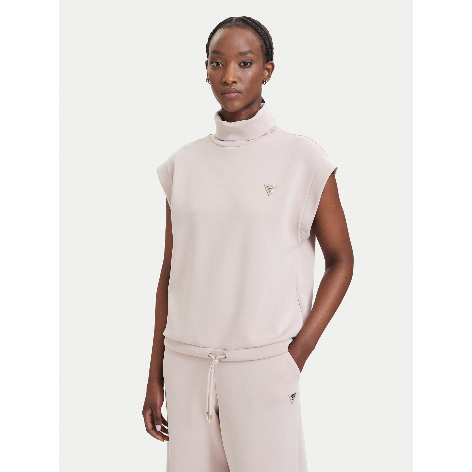 Guess Bluza V6YQ18 K4318 Różowy jasny Regular Fit