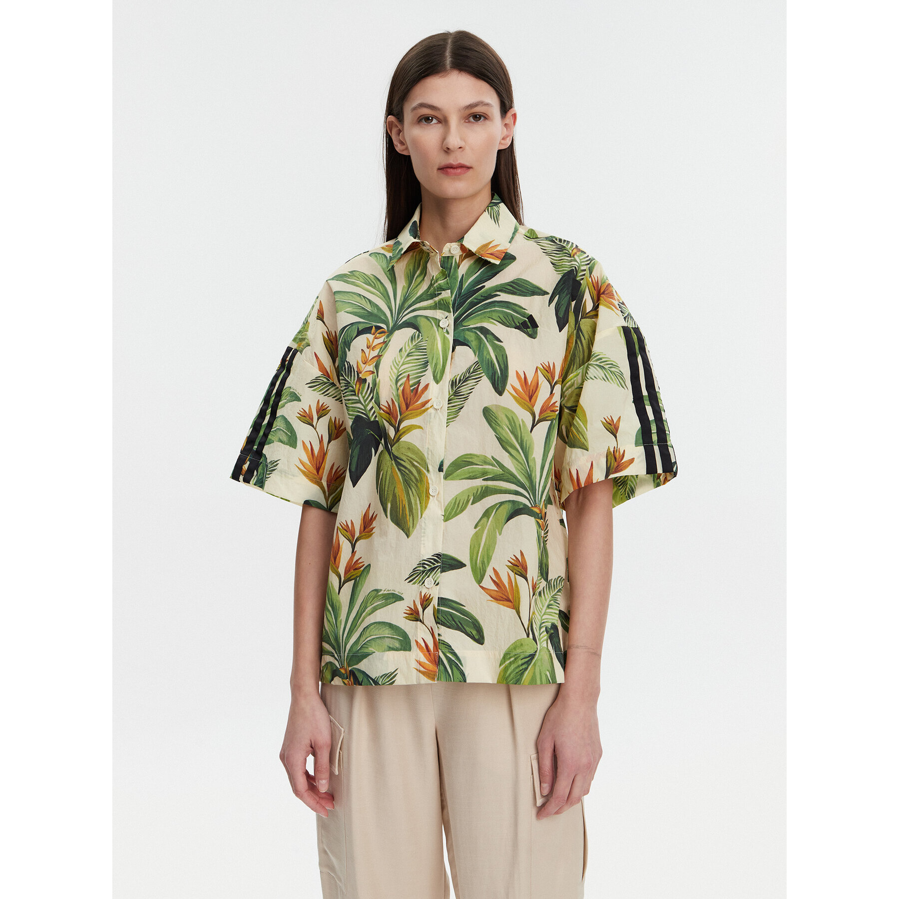 adidas Koszula FARM Premium JD6280 Zielony Loose Fit