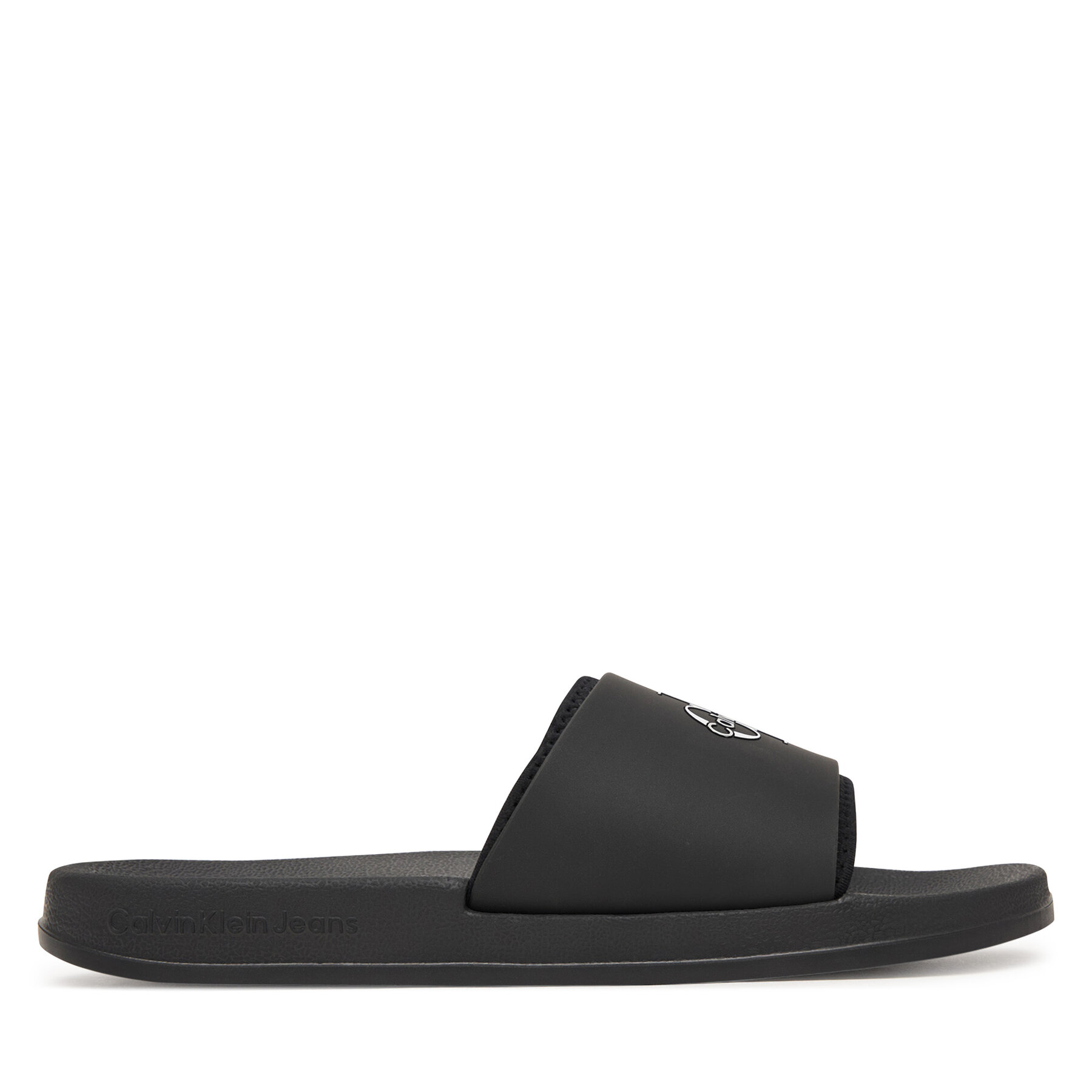 Calvin Klein Klapki Ess Slide Rubber Neoprene HM0HM02229 Czarny