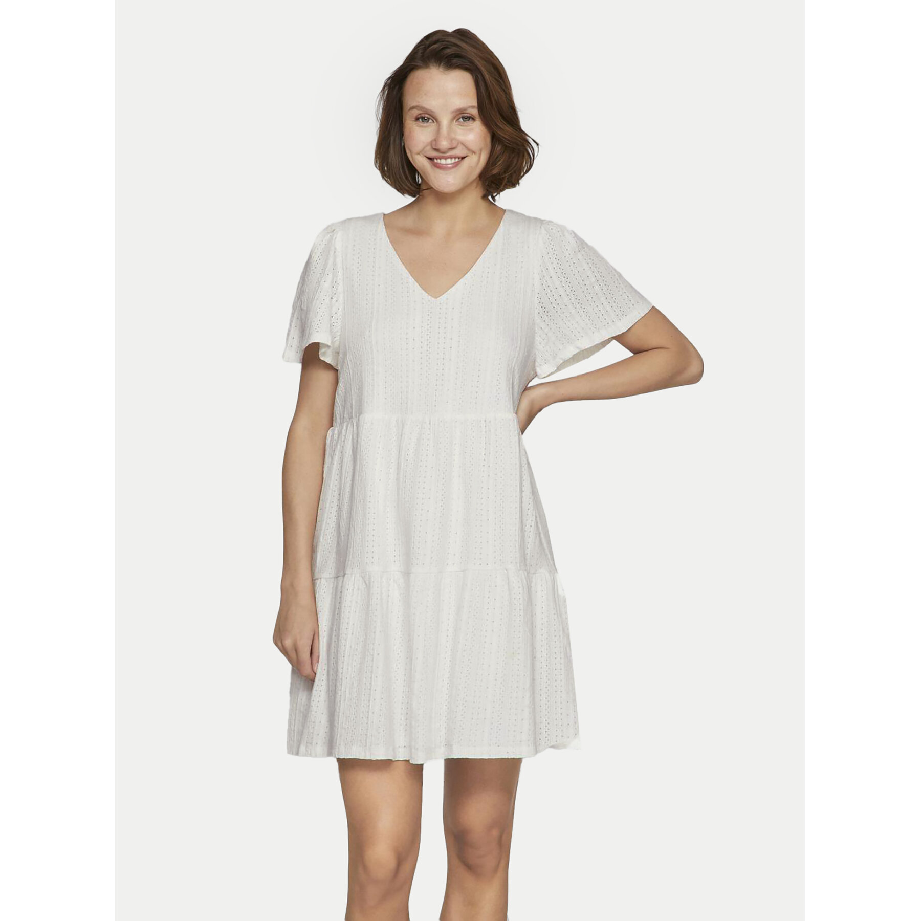 Vila Sukienka letnia Libre 14095564 Écru Regular Fit