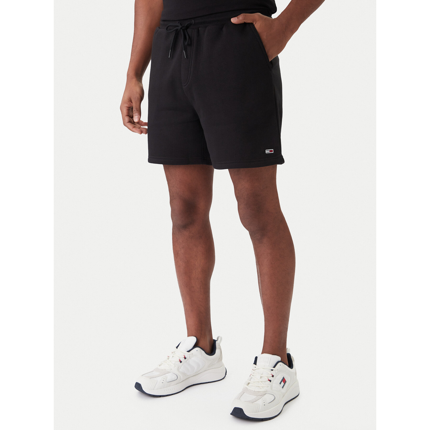 Tommy Jeans Szorty sportowe Flag Beach DM0DM21931 Czarny Regular Fit