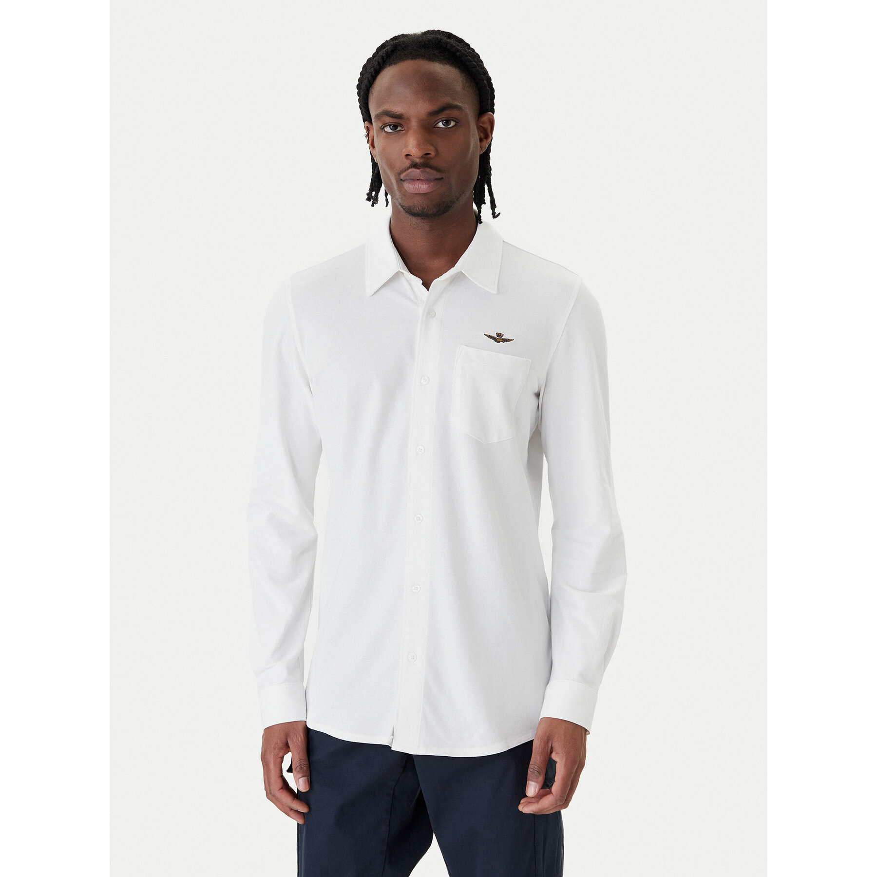 Aeronautica Militare Koszula 261CA1313UP00408 Biały Regular Fit