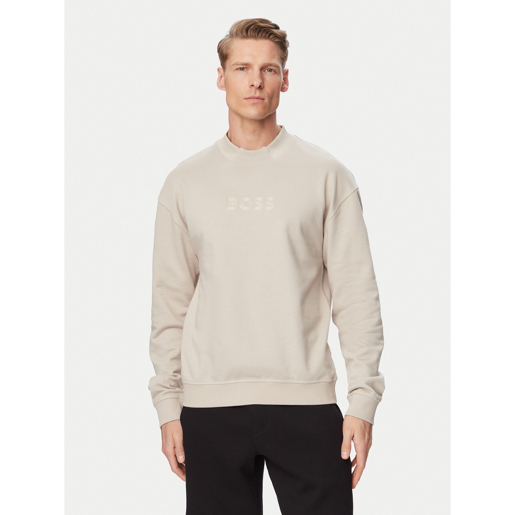 BOSS Bluza 50561510 Beżowy Regular Fit
