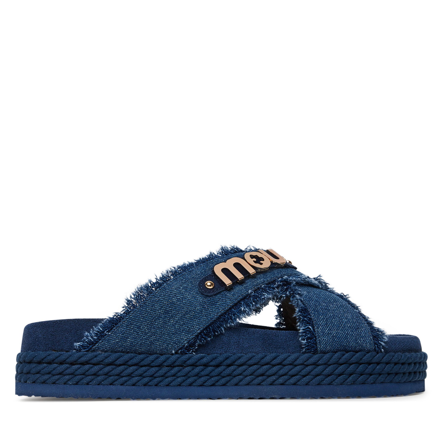 Mou Klapki Criss-cross MU.SW451004K Niebieski