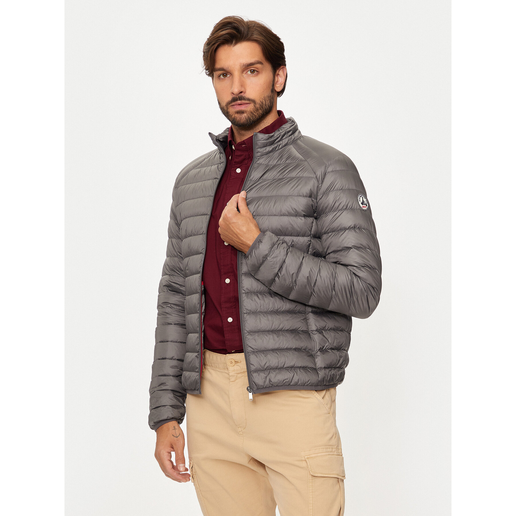 Jott Kurtka puchowa Mat P000MDOW02 Szary Slim Fit