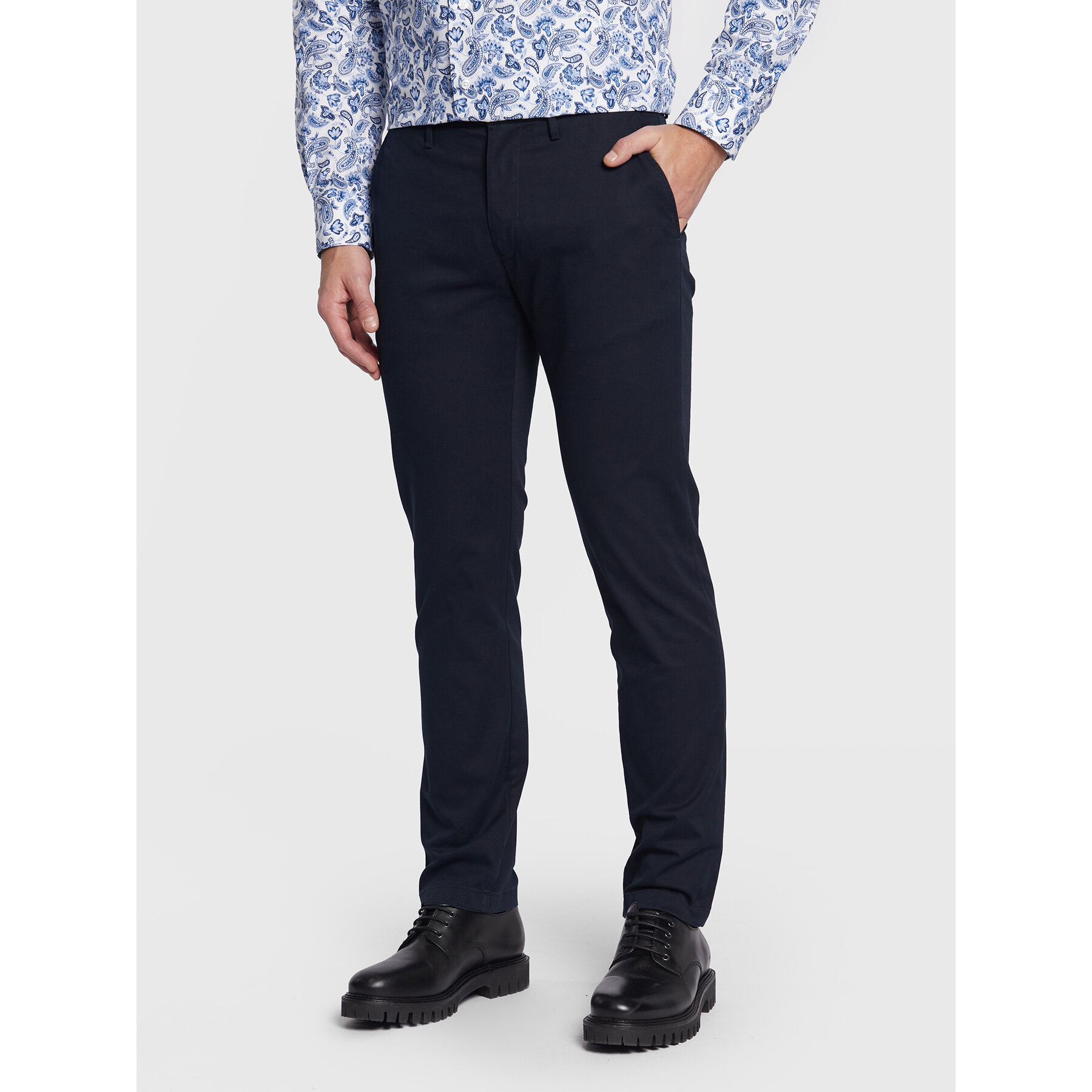 Tommy Hilfiger Chinosy Core Denton MW0MW28884 Granatowy Straight Fit