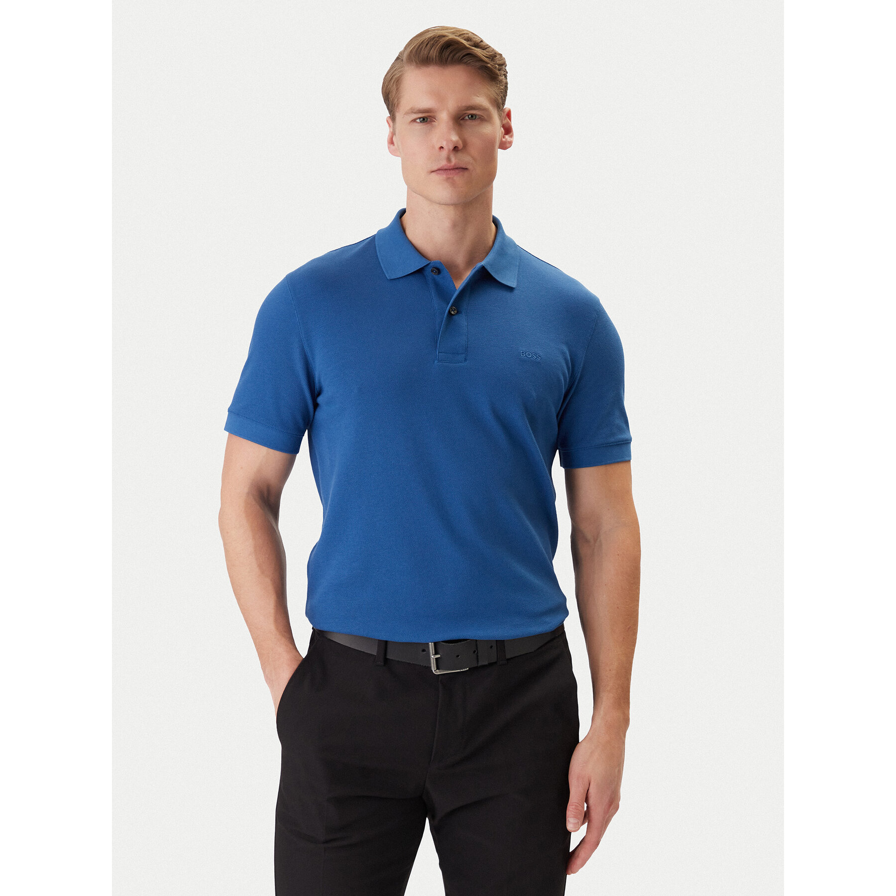BOSS Polo Pallas 50553564 Niebieski Regular Fit