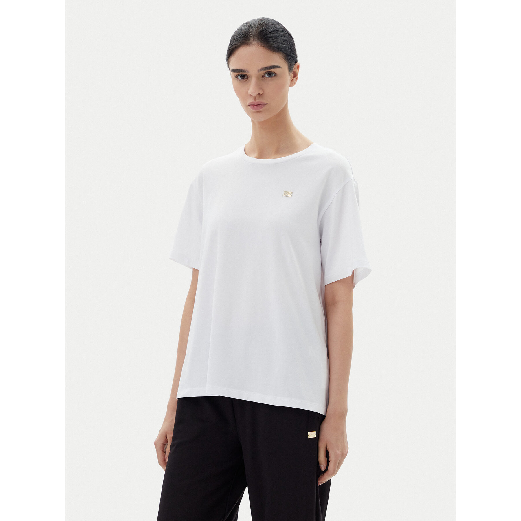 EA7 Emporio Armani T-Shirt 7W000028 AF10373 U0002 Biały Loose Fit