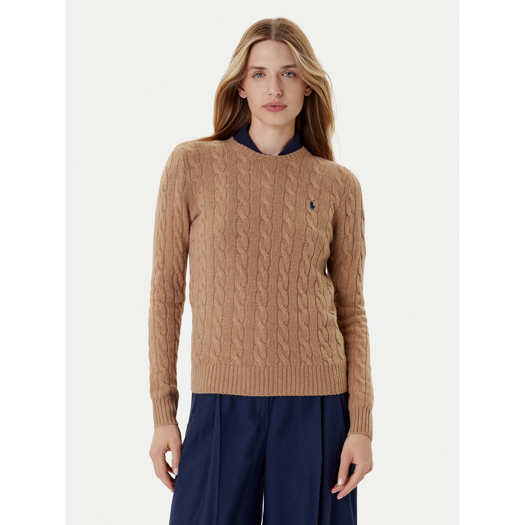 Polo Ralph Lauren Sweter 211971865002 Beżowy Slim Fit