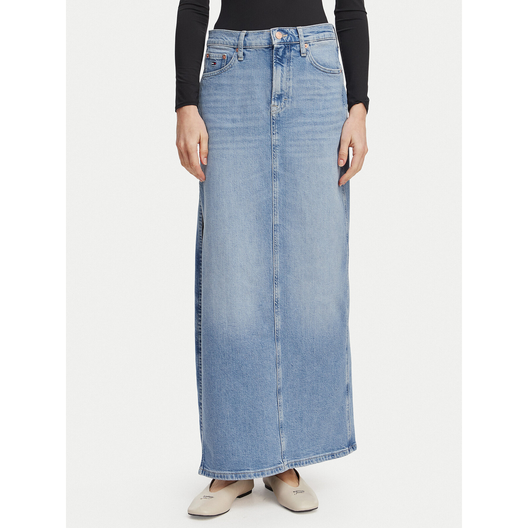 Tommy Jeans Spódnica jeansowa Claire DW0DW22711 Niebieski jasny Regular Fit