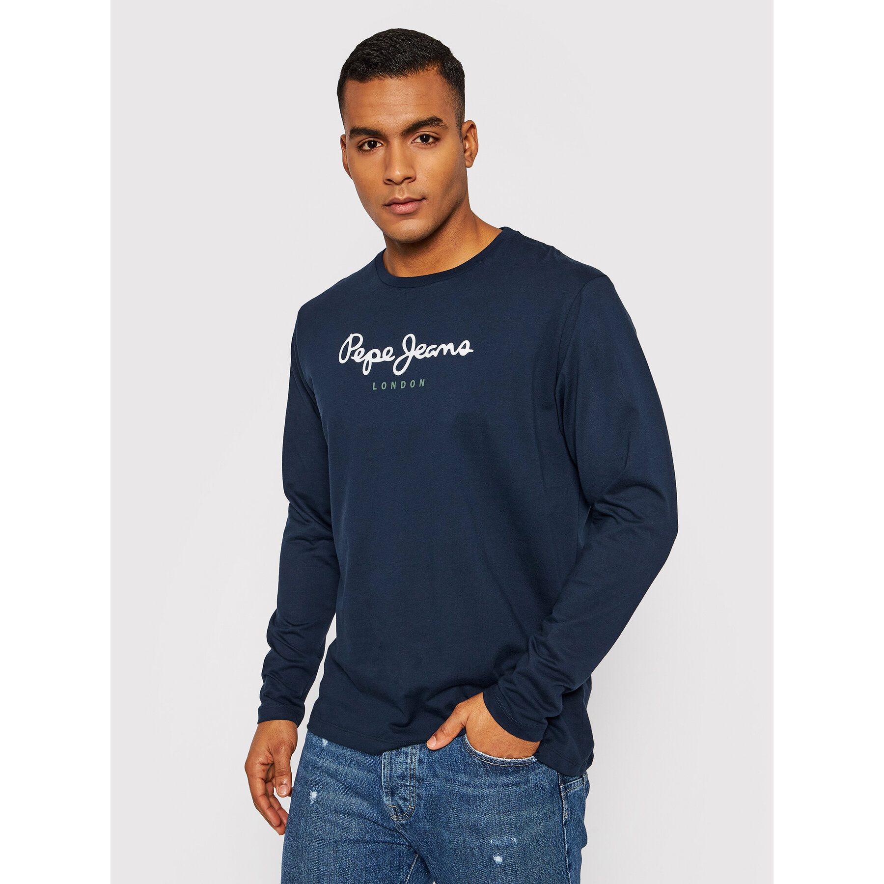 Pepe Jeans Longsleeve Eggo PM508209 Granatowy Regular Fit