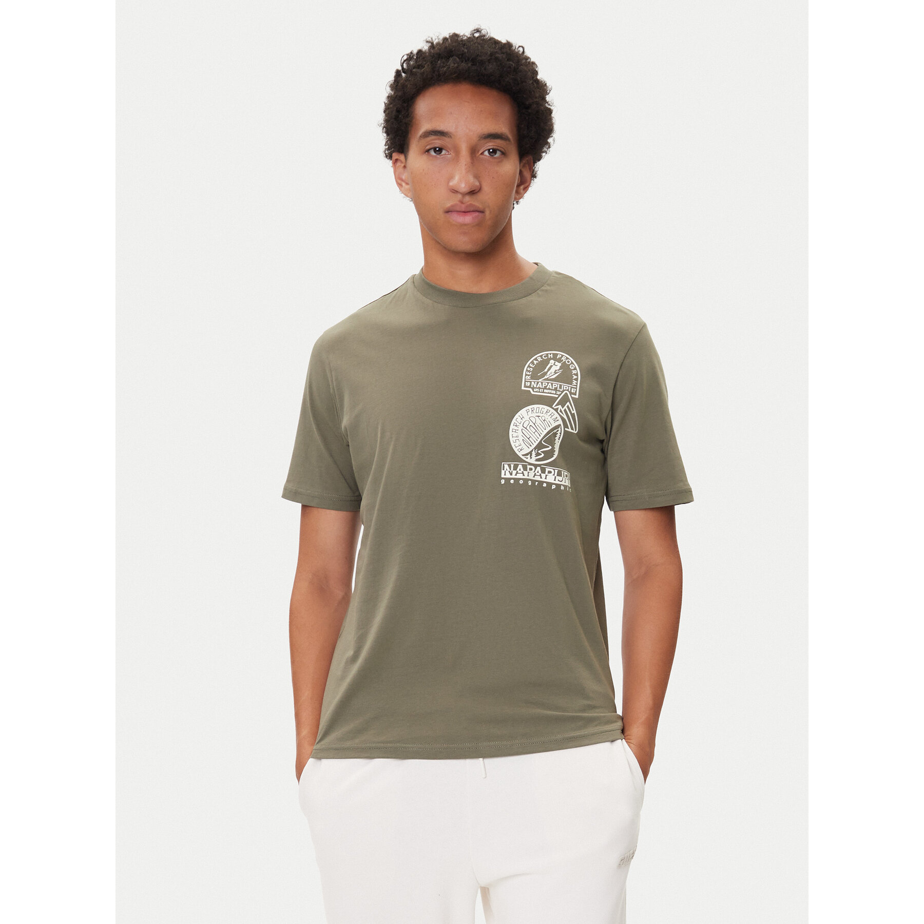 Napapijri T-Shirt S-Funes Ss NP0A88UA Khaki Regular Fit
