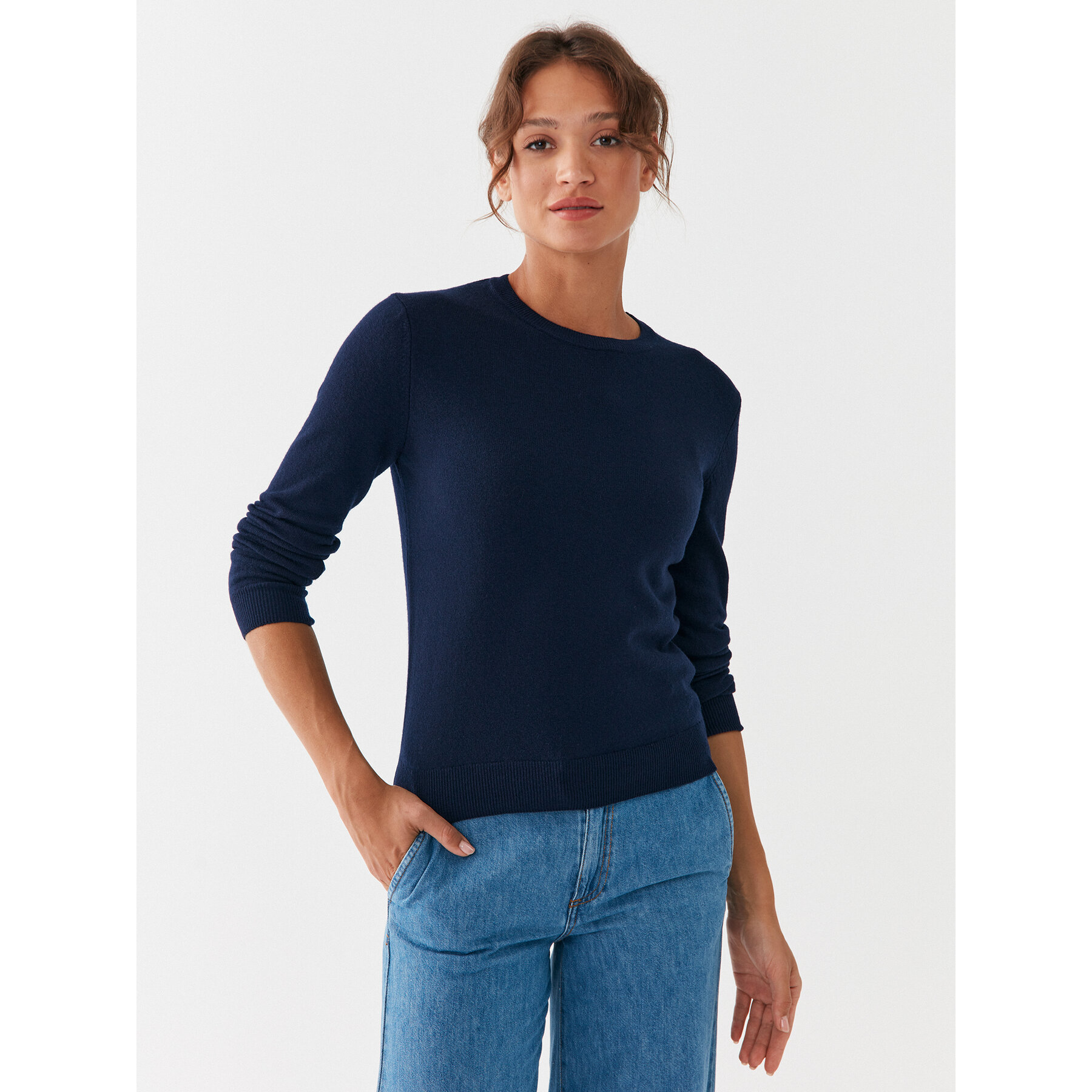 United Colors Of Benetton Sweter 1002D1K01 Granatowy Regular Fit