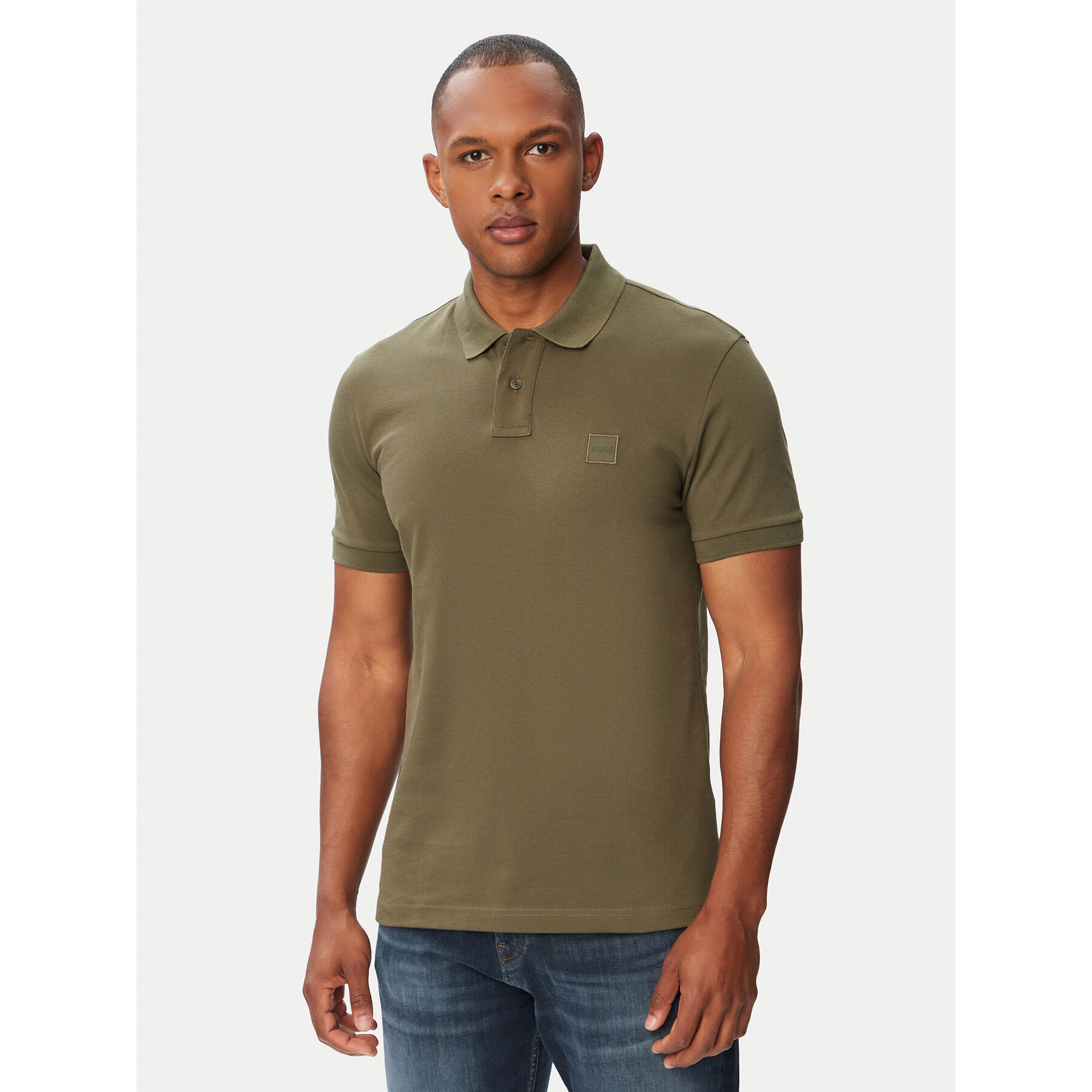 BOSS Polo Passenger 50507803 Zielony ciemny Slim Fit