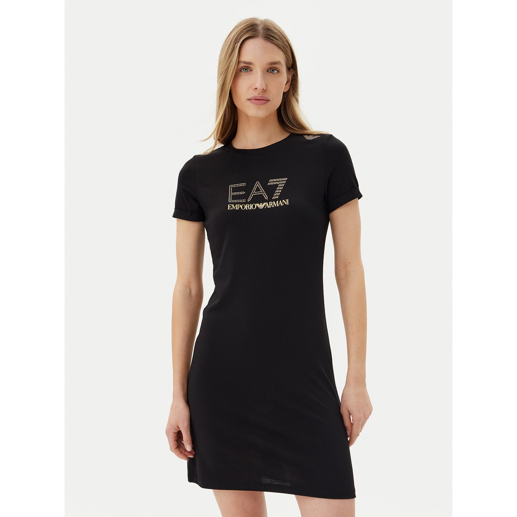 EA7 Emporio Armani Sukienka codzienna 7W000478 AF12500 UC001 Czarny Regular Fit