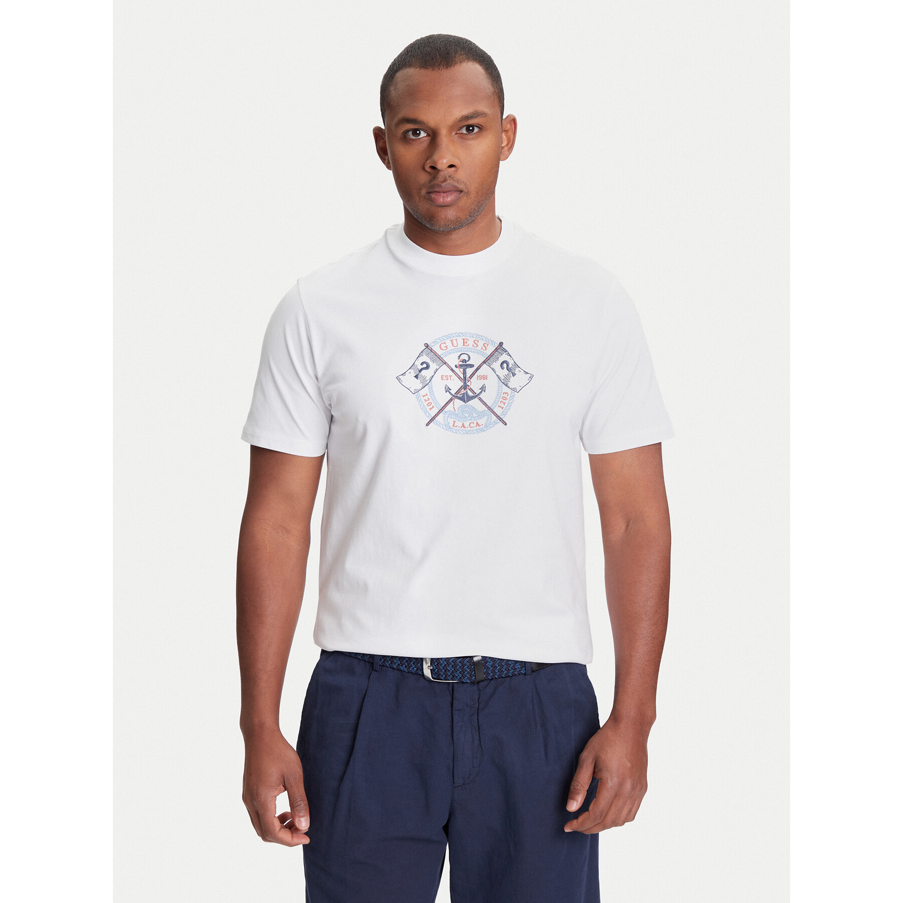Guess T-Shirt M5YI62 K8FQ4 Biały Regular Fit