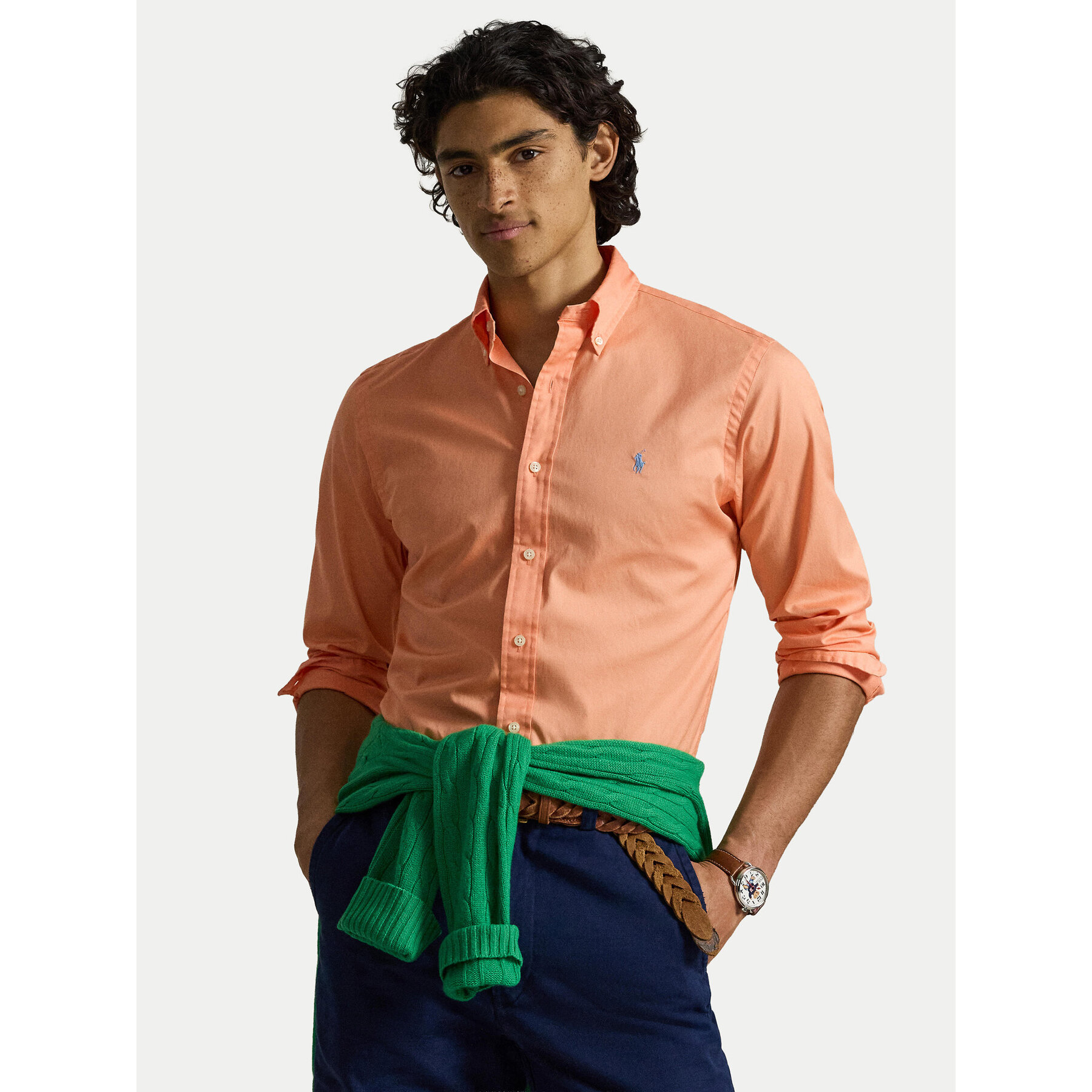 Polo Ralph Lauren Koszula 710B20512010 Pomarańczowy jasny Custom Fit