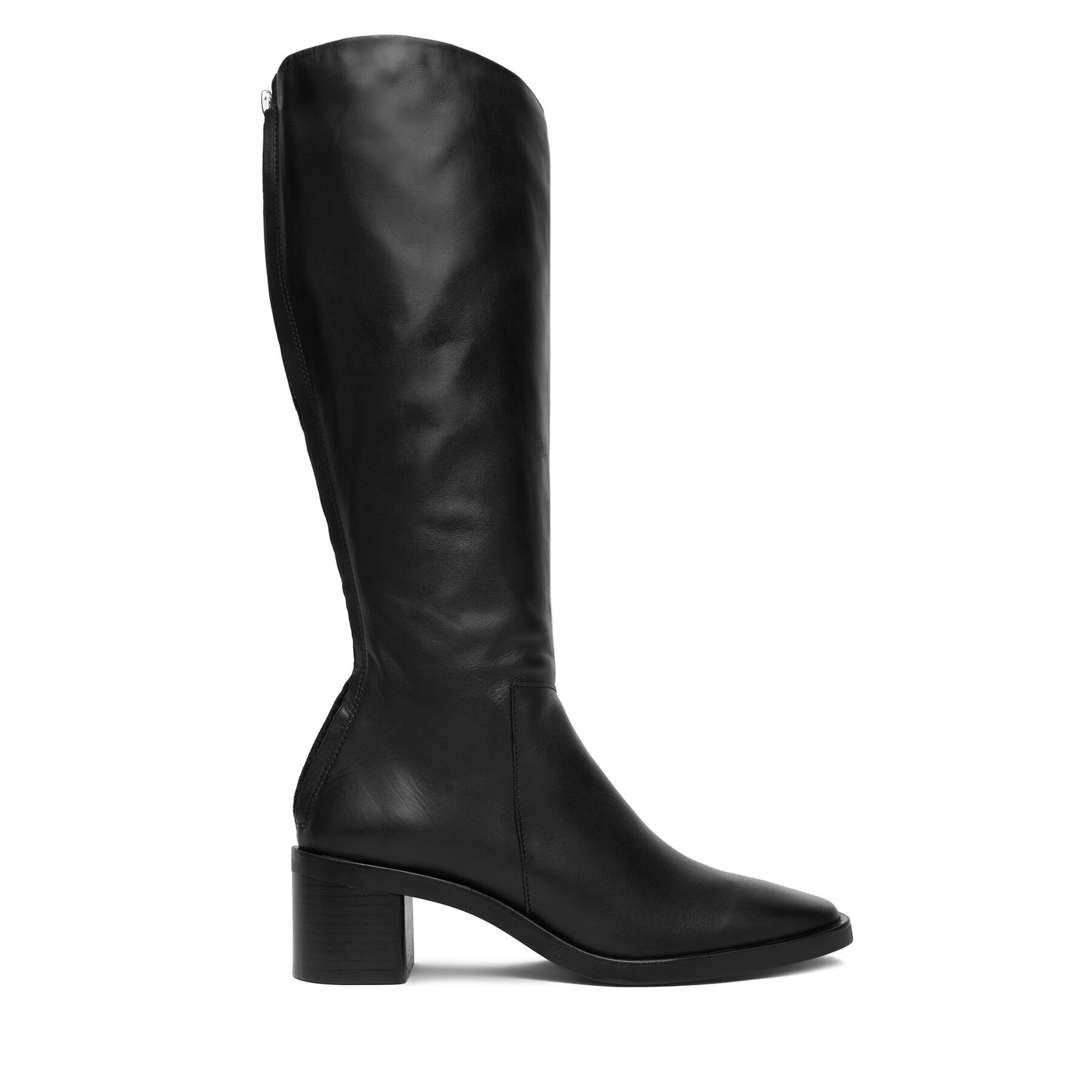 Calvin Klein Kozaki Block Heel Knee Boot Lth HW0HW02812 Czarny
