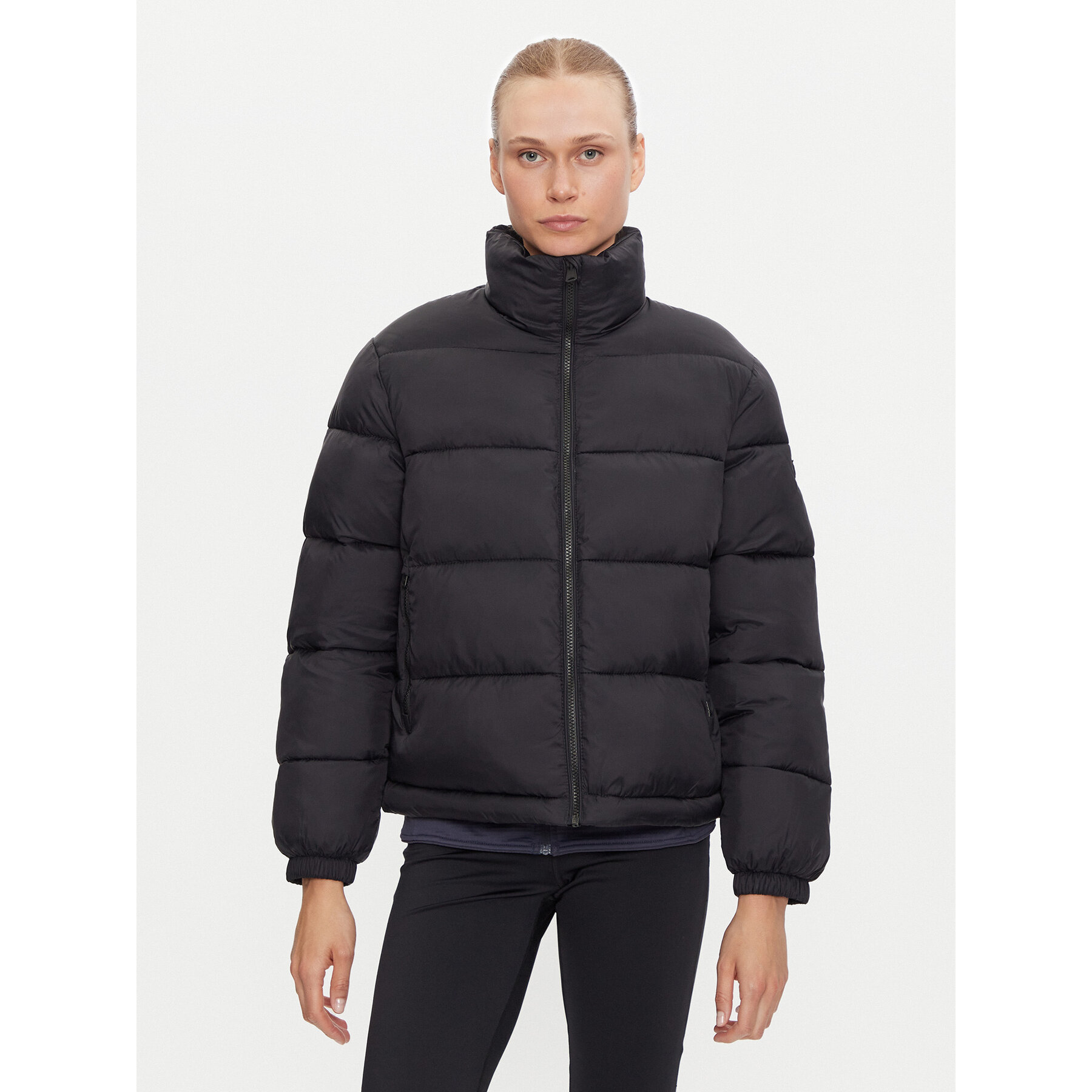 Napapijri Kurtka zimowa A-Box Logo NP0A4HZ1 Czarny Loose Fit