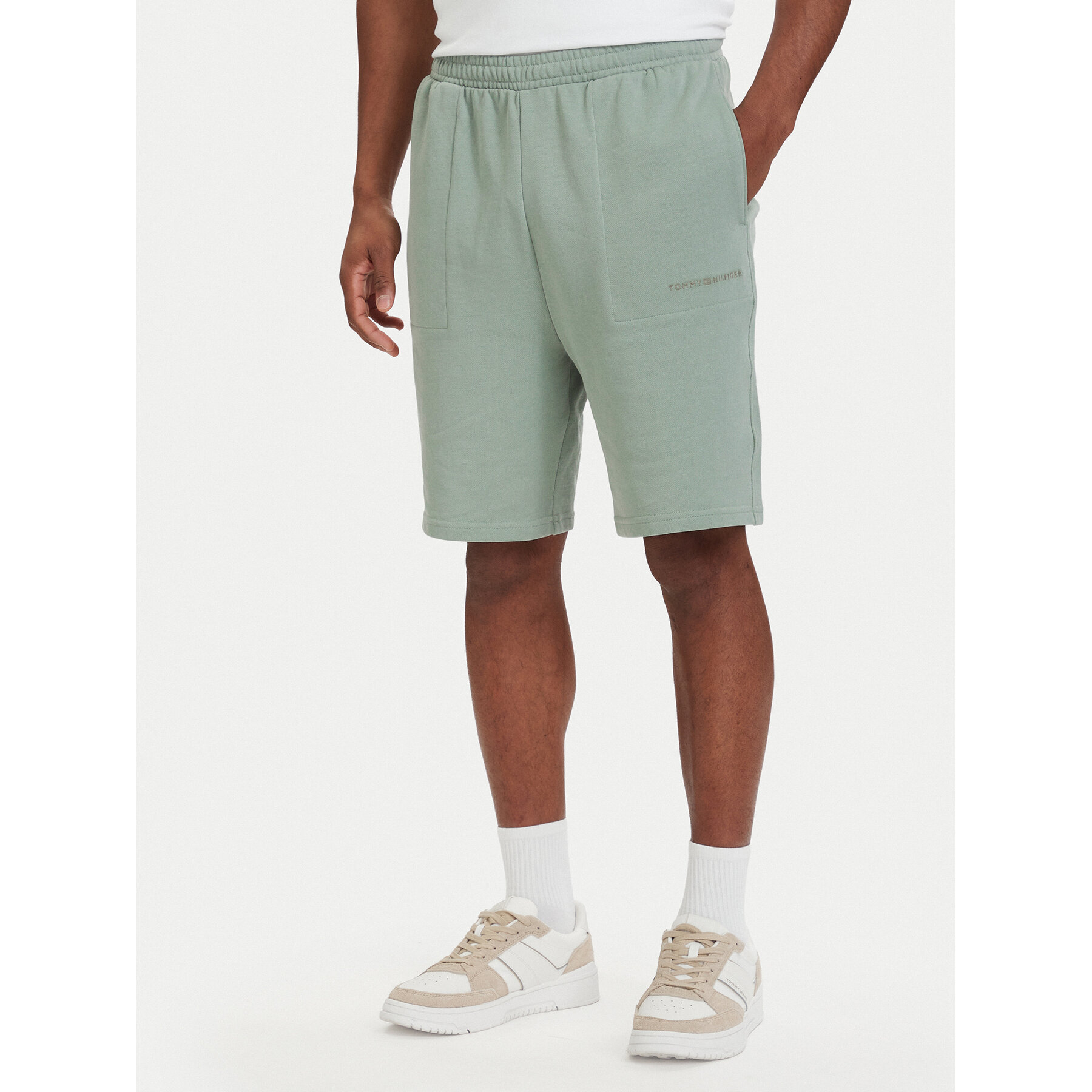 Tommy Hilfiger Szorty sportowe Essential UM0UM03914 Zielony jasny Regular Fit